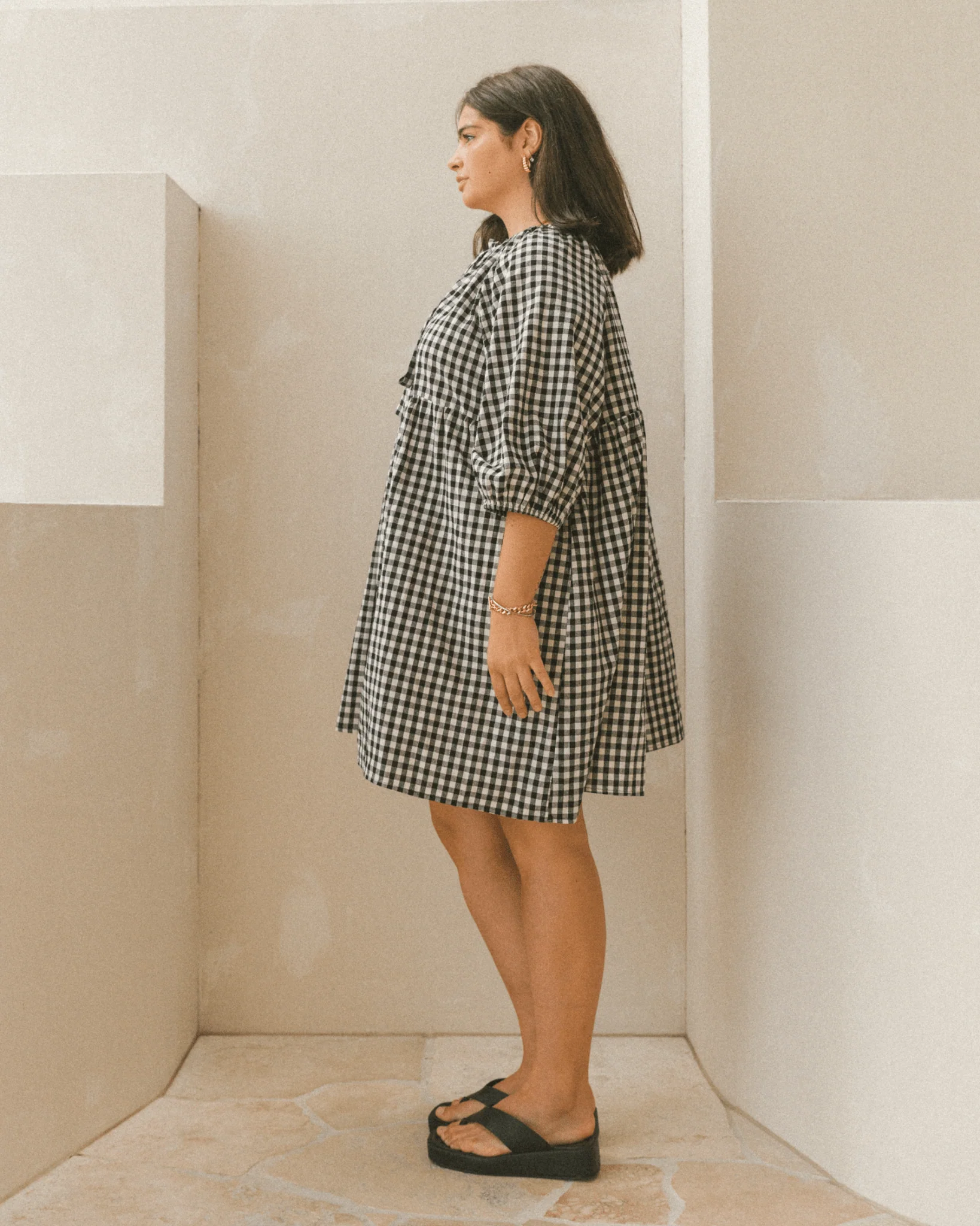 FINAL SALE | Florence Mini Dress | Black Gingham - Image 11