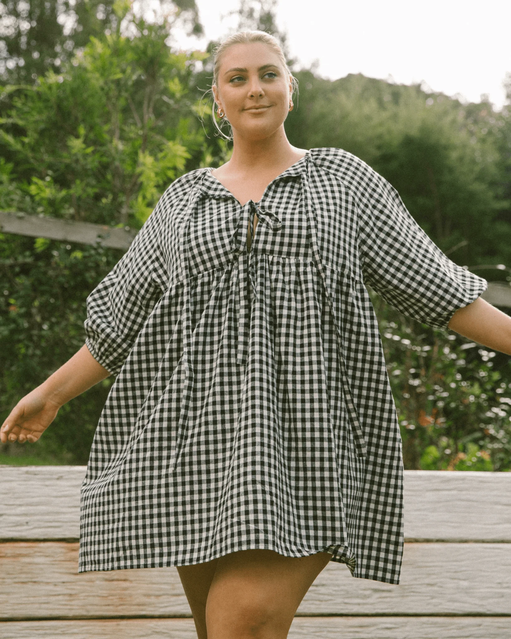 FINAL SALE | Florence Mini Dress | Black Gingham - Image 14