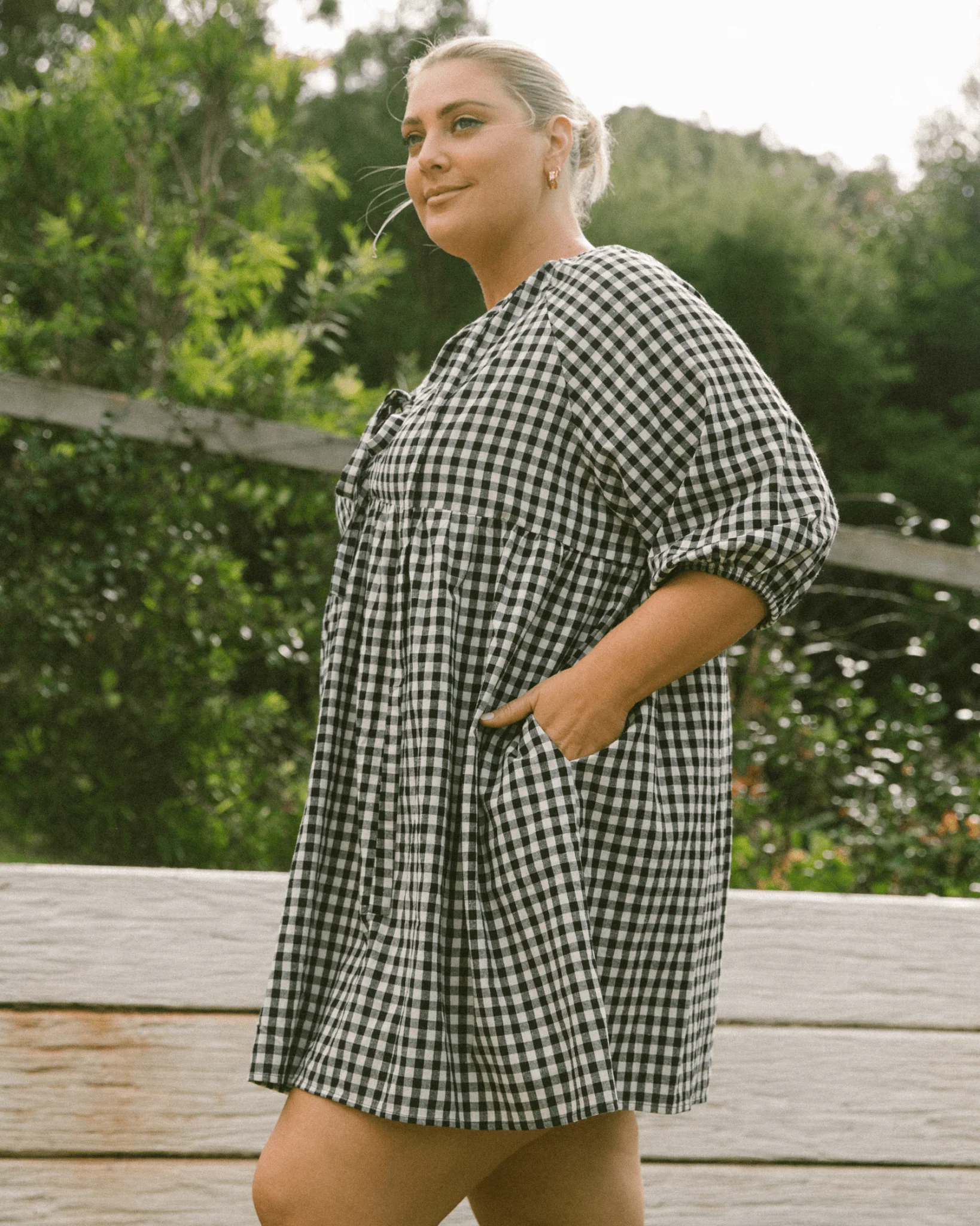 FINAL SALE | Florence Mini Dress | Black Gingham - Image 15
