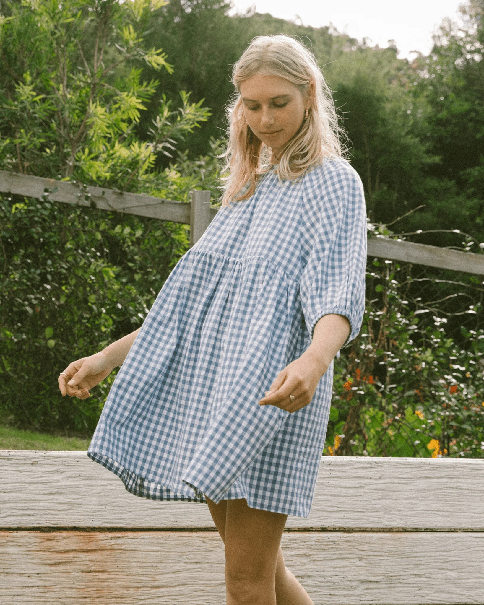 FINAL SALE | Florence Mini Dress | Blue Gingham - Image 11