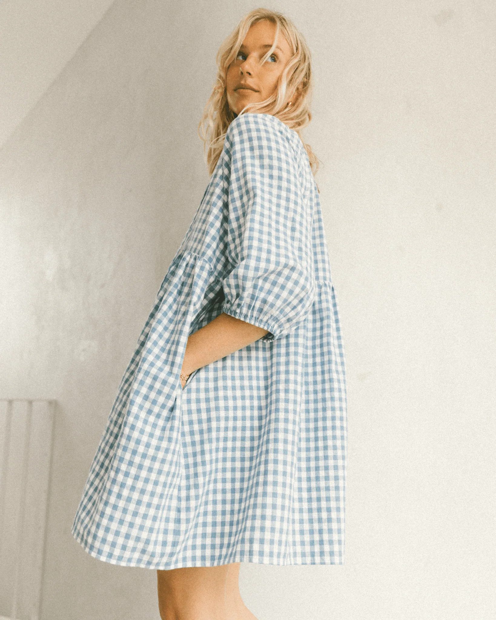 FINAL SALE | Florence Mini Dress | Blue Gingham - Image 7