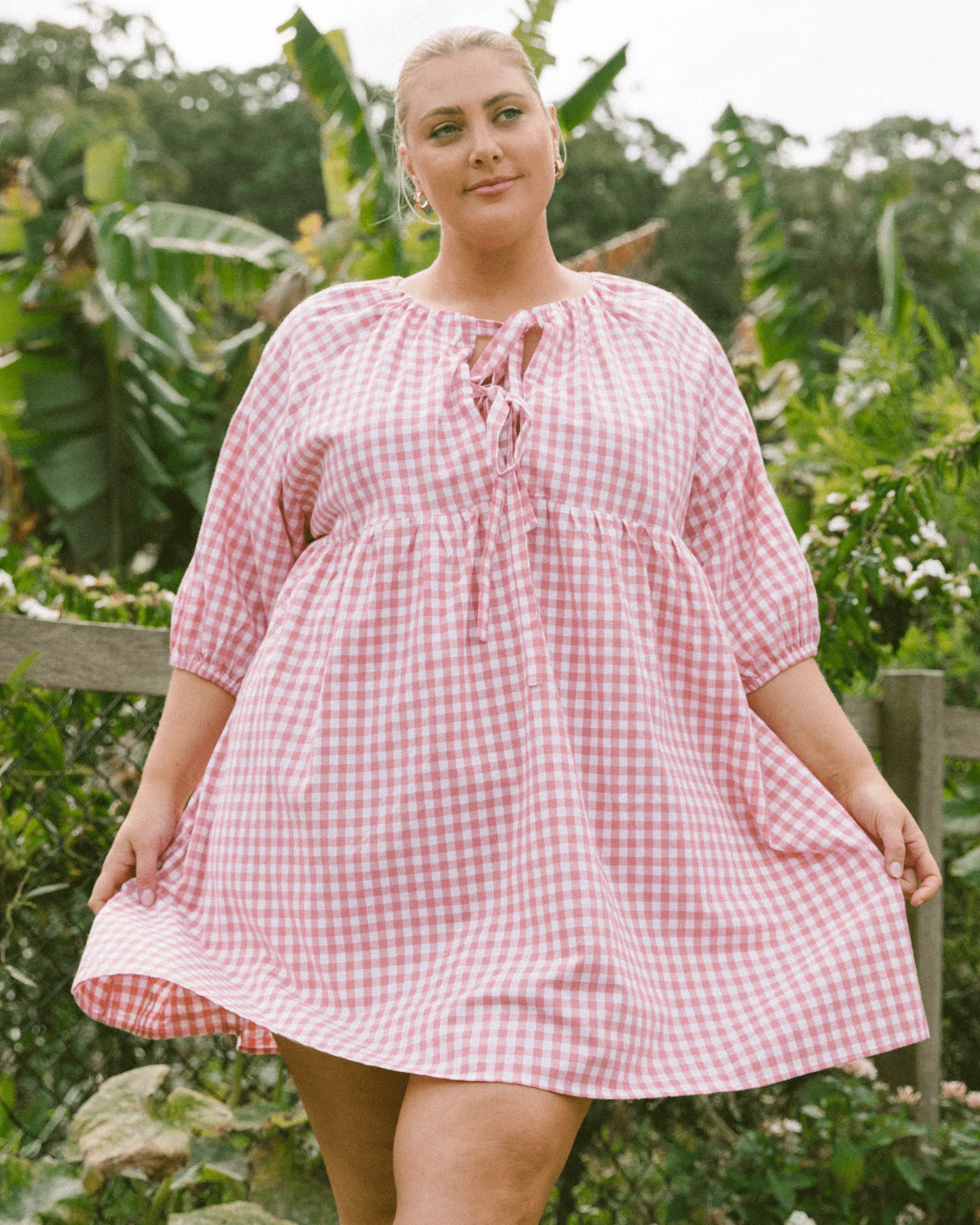FINAL SALE | Florence Mini Dress | Pink Gingham - Image 12