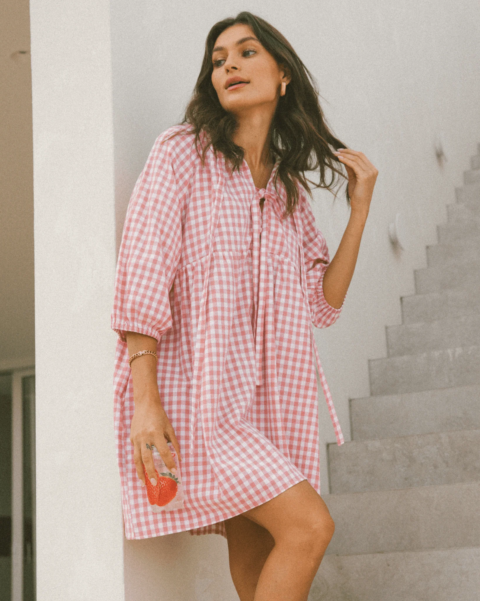 FINAL SALE | Florence Mini Dress | Pink Gingham - Image 4