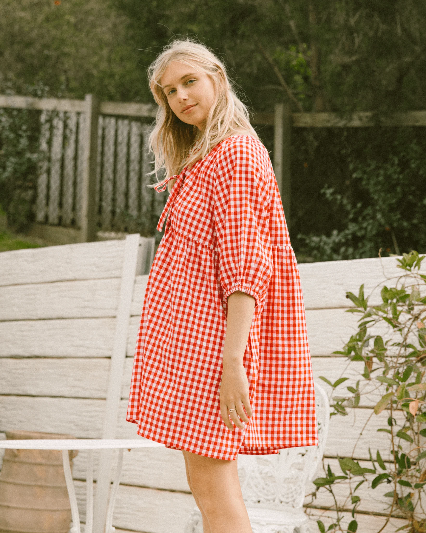 FINAL SALE | Florence Mini Dress | Red Gingham - Image 12