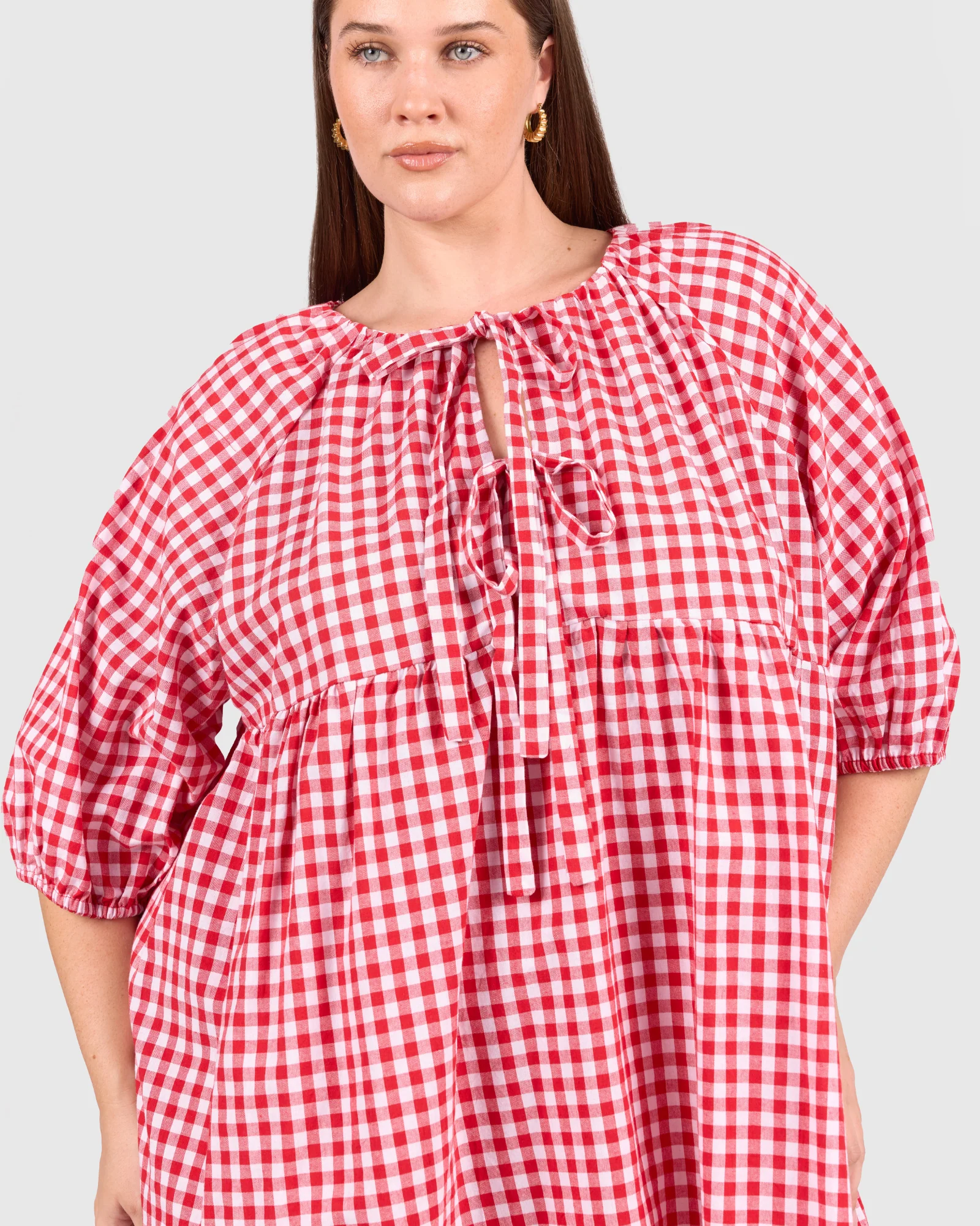 FINAL SALE | Florence Mini Dress | Red Gingham - Image 3