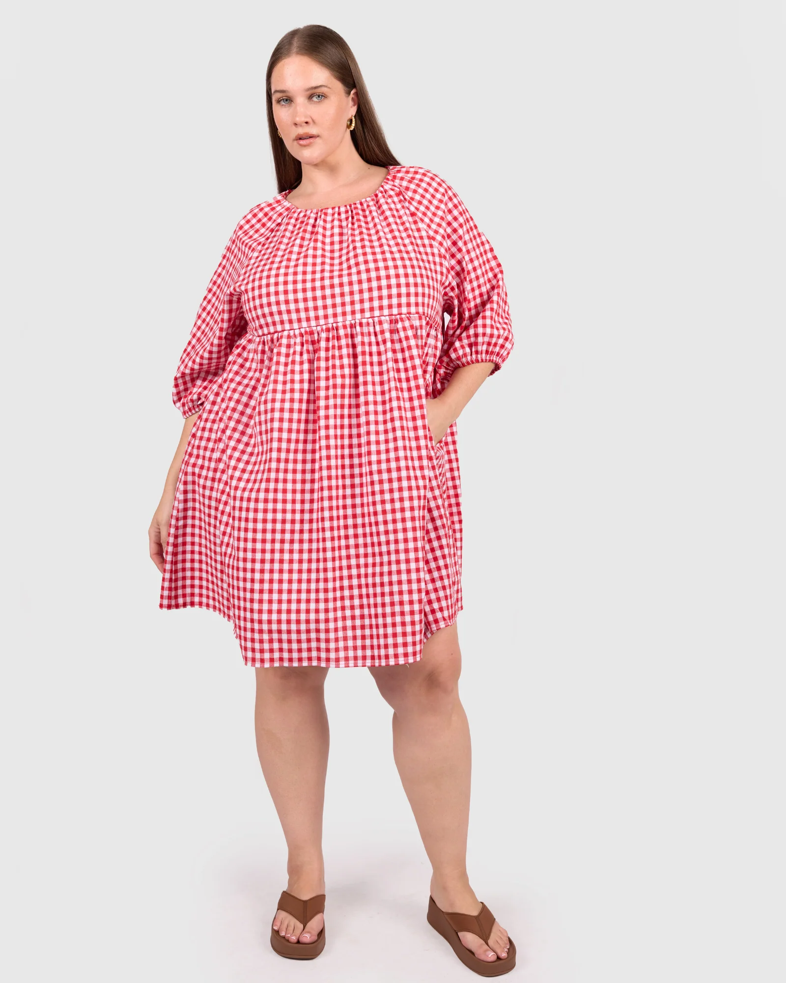 FINAL SALE | Florence Mini Dress | Red Gingham - Image 5