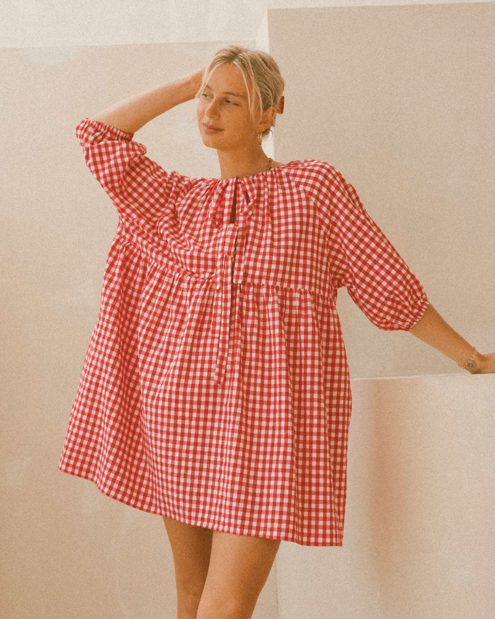 FINAL SALE | Florence Mini Dress | Red Gingham - Image 7