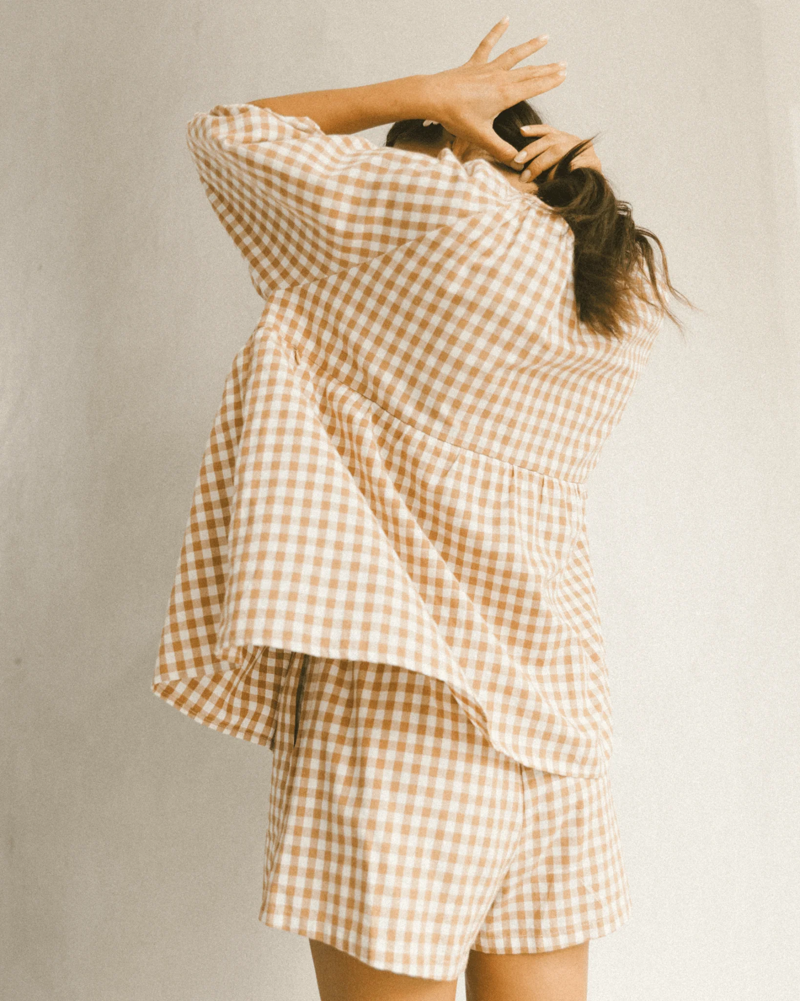 FINAL SALE | Florence Top | Caramel Gingham - Image 11