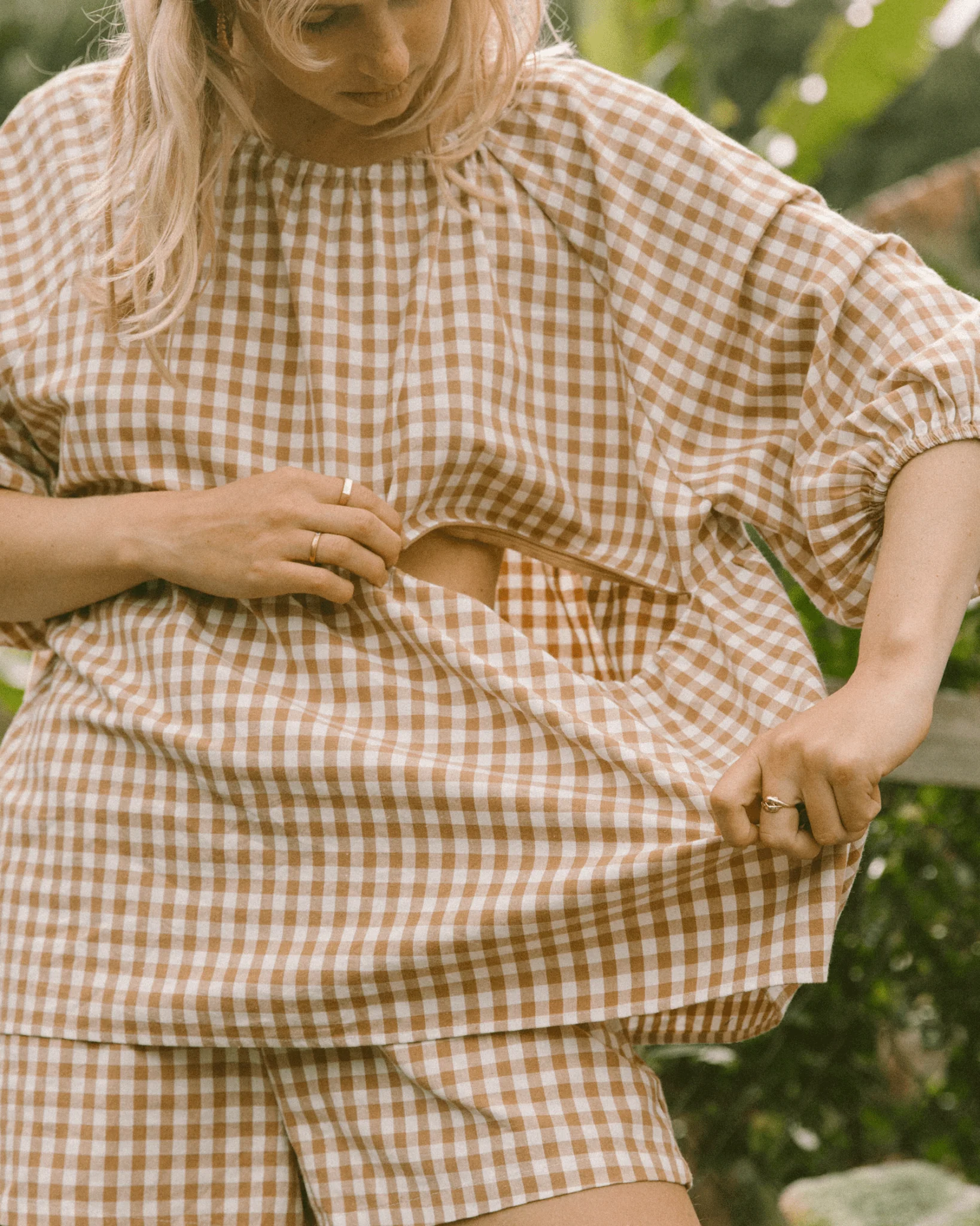 FINAL SALE | Florence Top | Caramel Gingham - Image 13