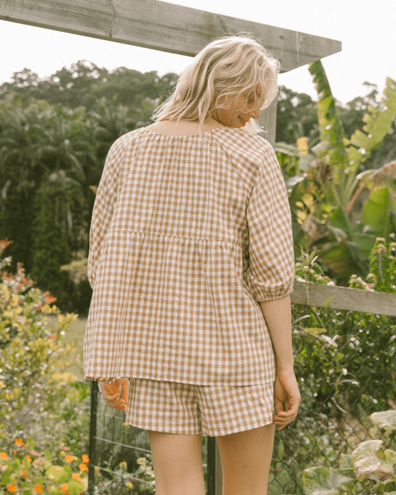 FINAL SALE | Florence Top | Caramel Gingham - Image 17