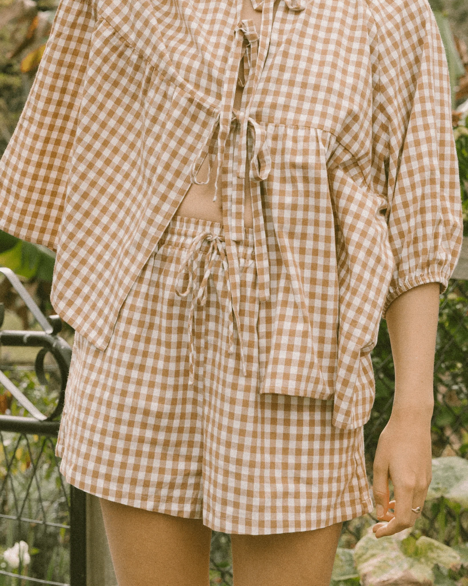 FINAL SALE | Florence Top | Caramel Gingham - Image 19