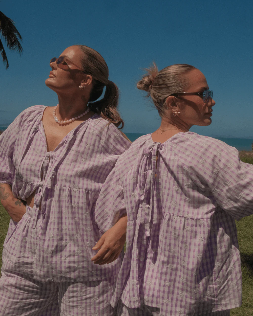 FINAL SALE | Florence top | Lavender Gingham Embroidery - Image 2
