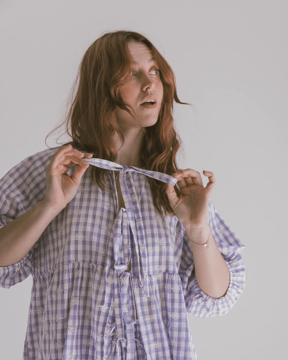 FINAL SALE | Florence top | Lavender Gingham Embroidery - Image 5
