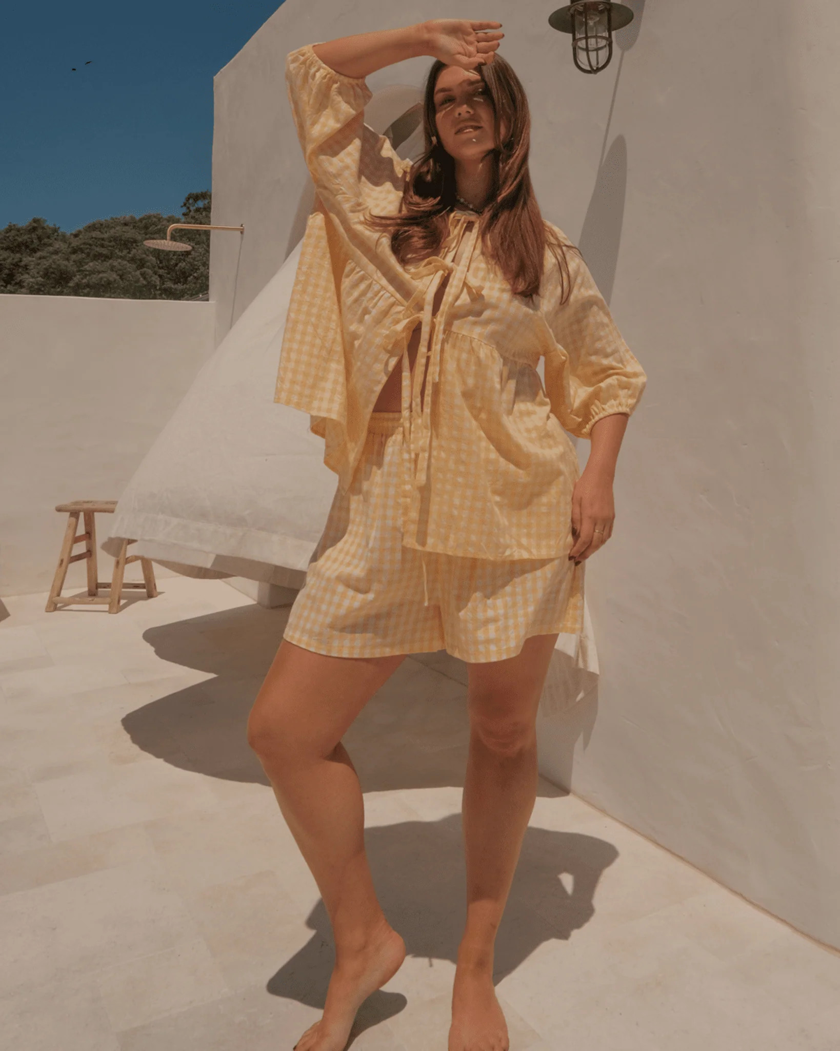 FINAL SALE | Florence top | Lemon Gingham - Image 2