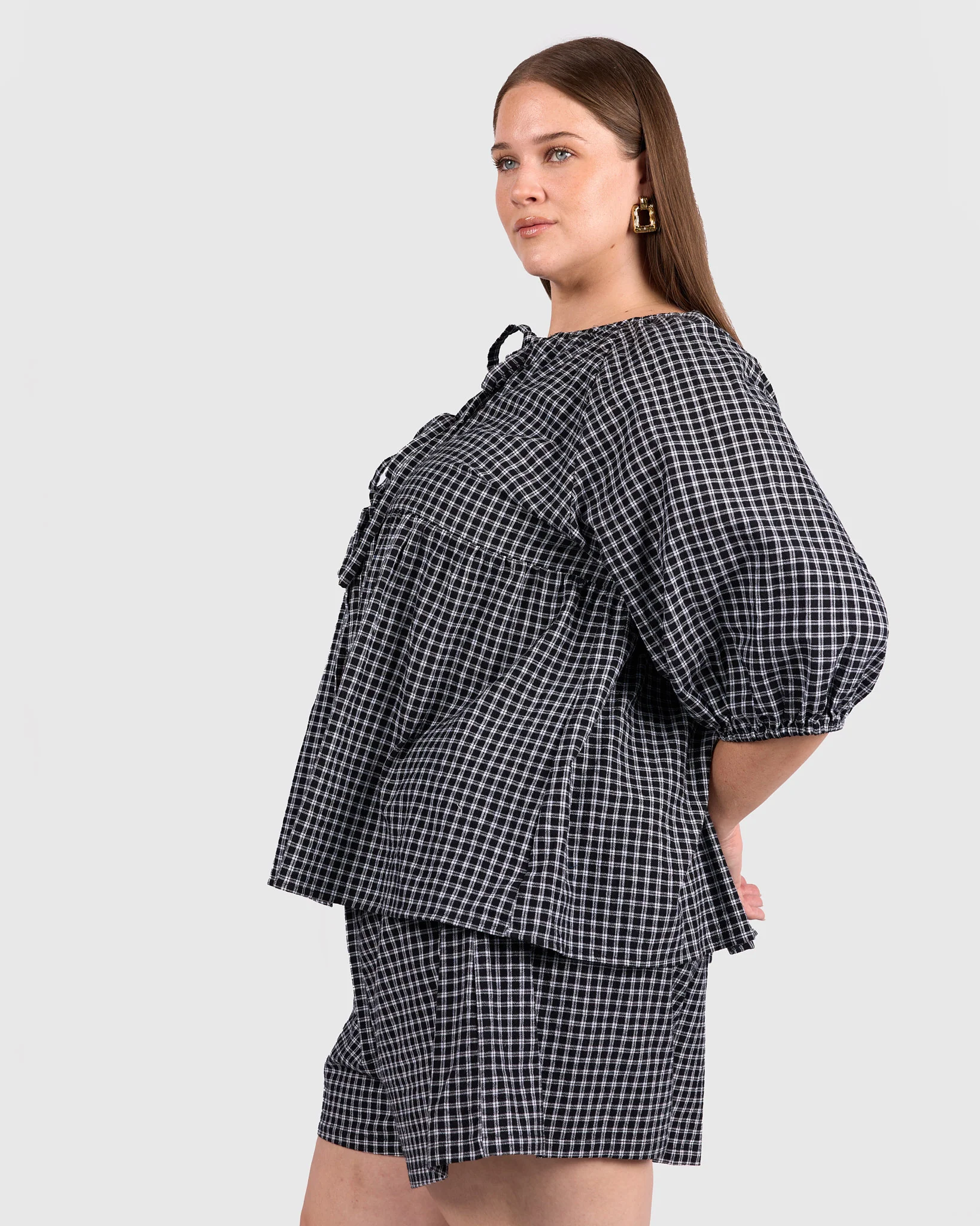 Florence top | Midnight Gingham - Image 9