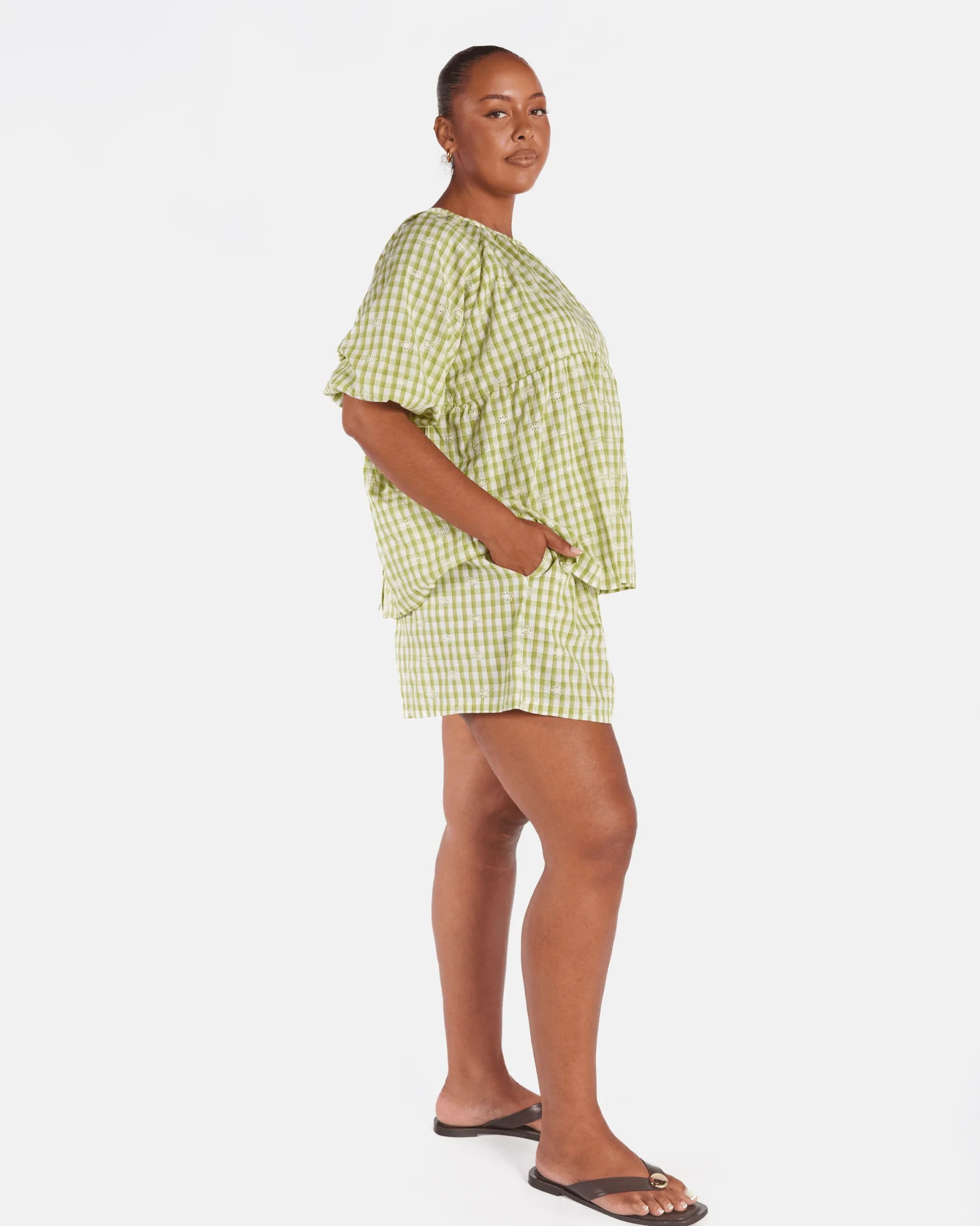 FINAL SALE | Florence top | Pear Gingham Embroidery - Image 12