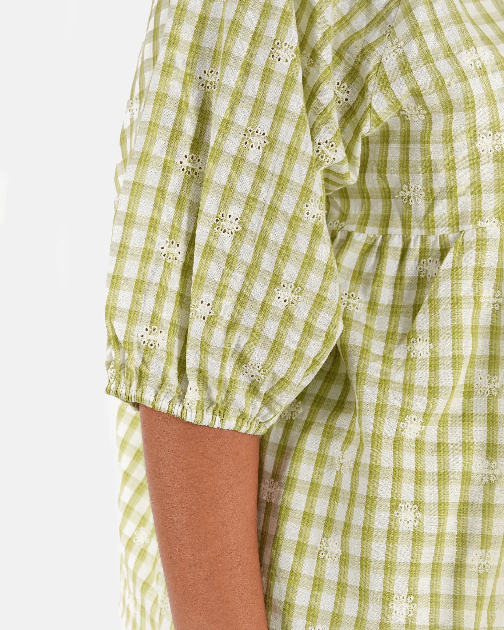 FINAL SALE | Florence top | Pear Gingham Embroidery - Image 3