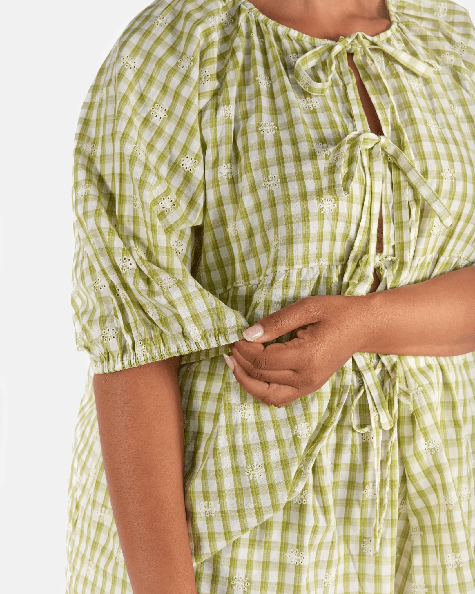FINAL SALE | Florence top | Pear Gingham Embroidery - Image 5