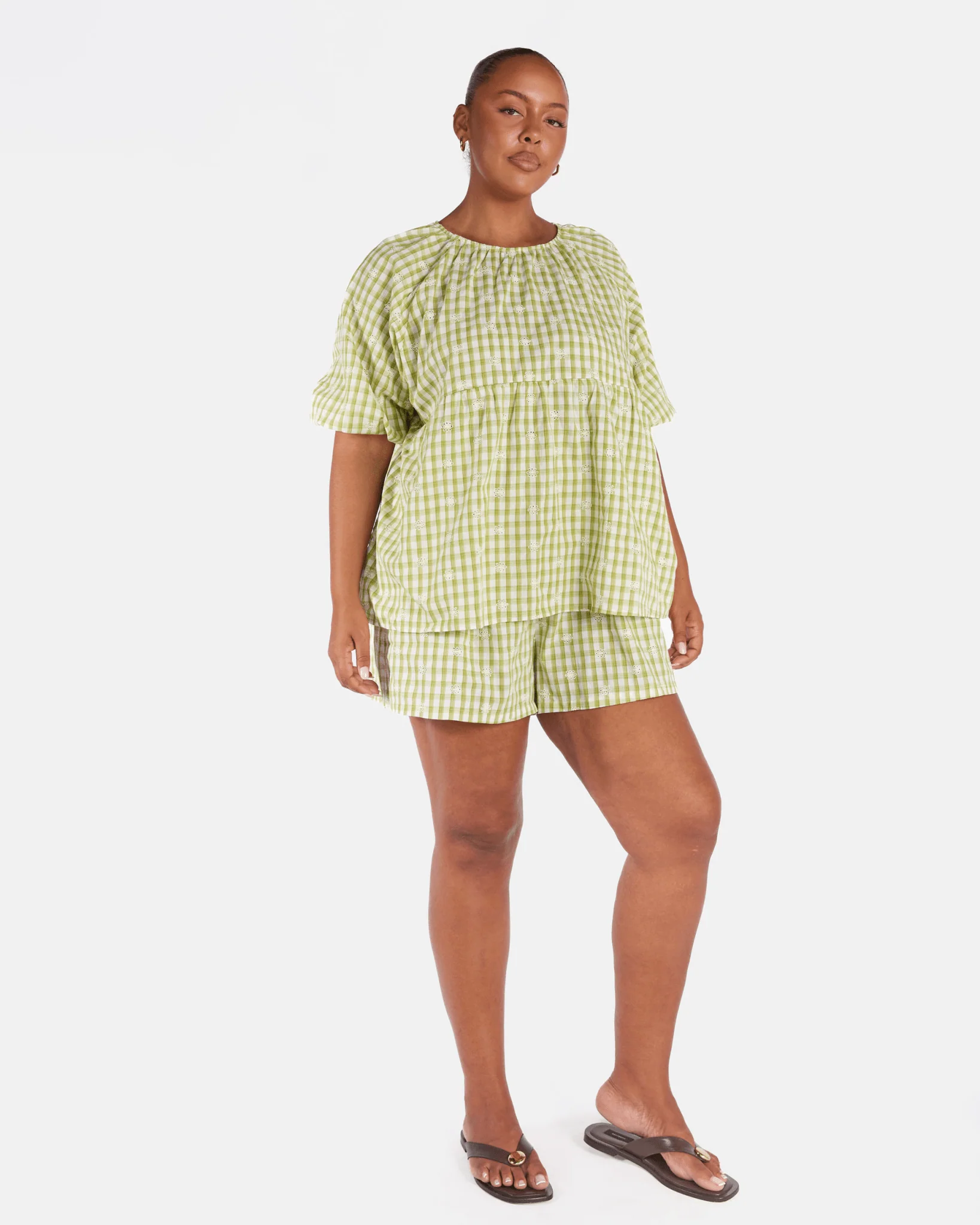 FINAL SALE | Florence top | Pear Gingham Embroidery - Image 7