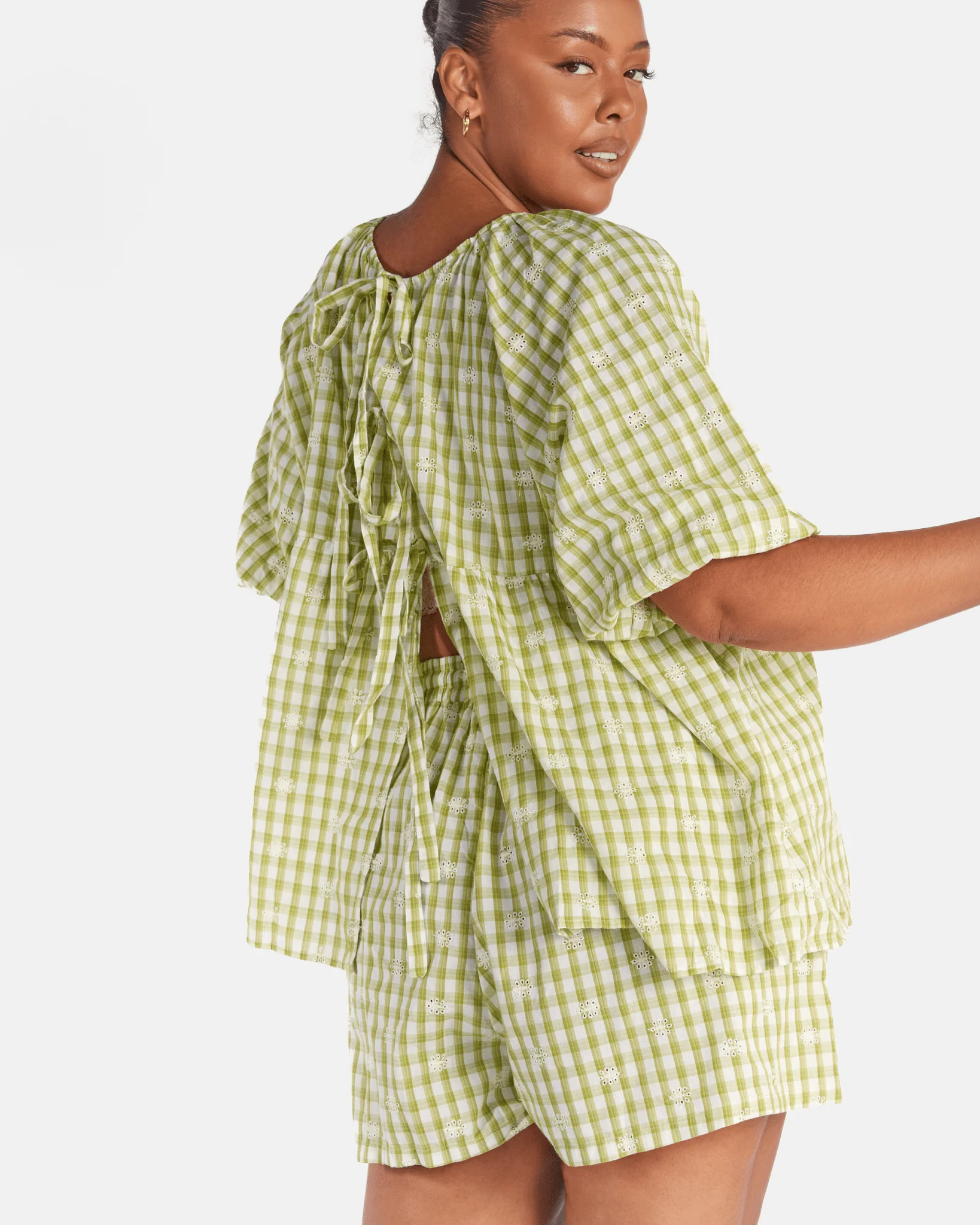 FINAL SALE | Florence top | Pear Gingham Embroidery - Image 9