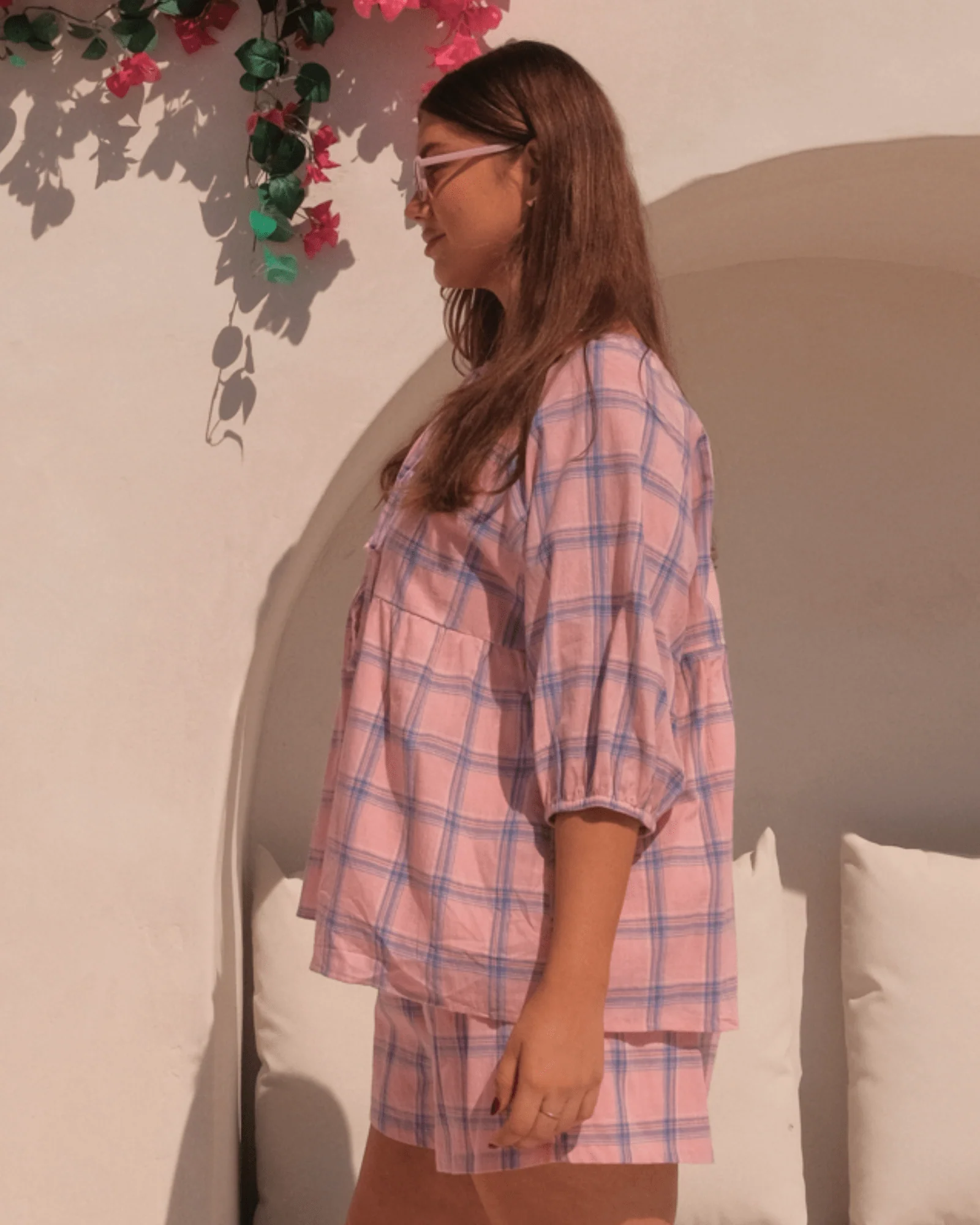 FINAL SALE | Florence top | Pink & Blue Gingham - Image 4