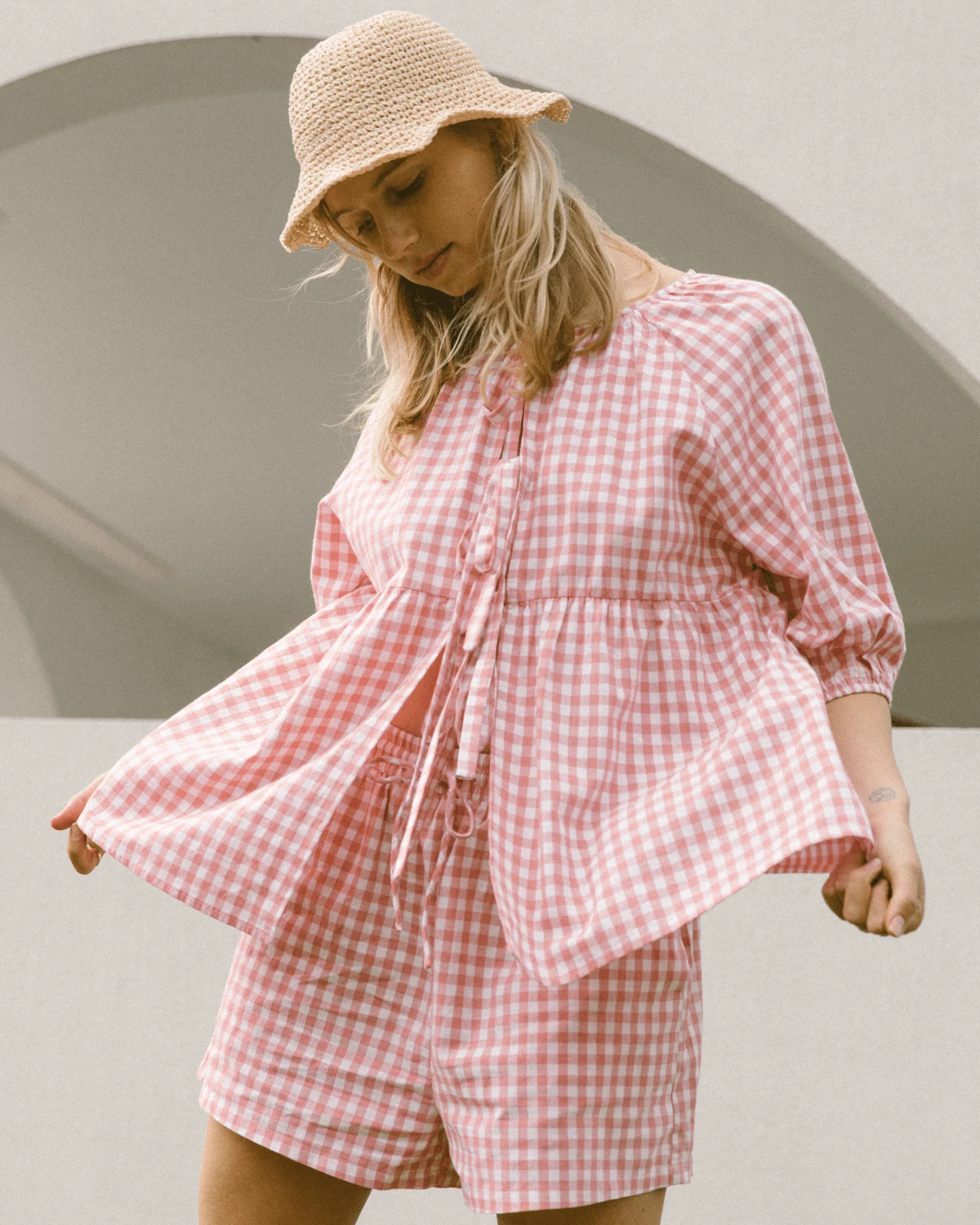 FINAL SALE | Florence Top | Pink Gingham - Image 14