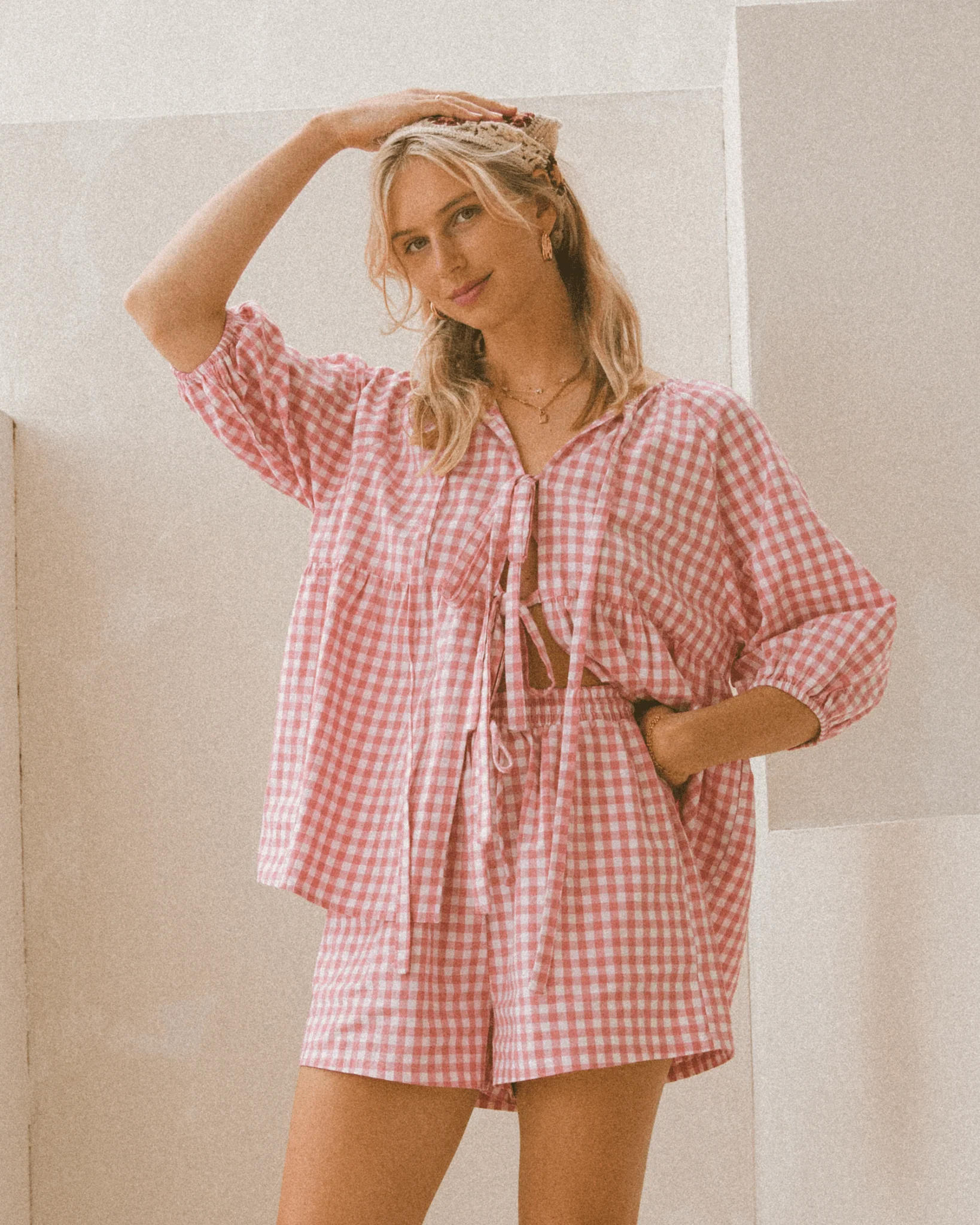 FINAL SALE | Florence Top | Pink Gingham - Image 5