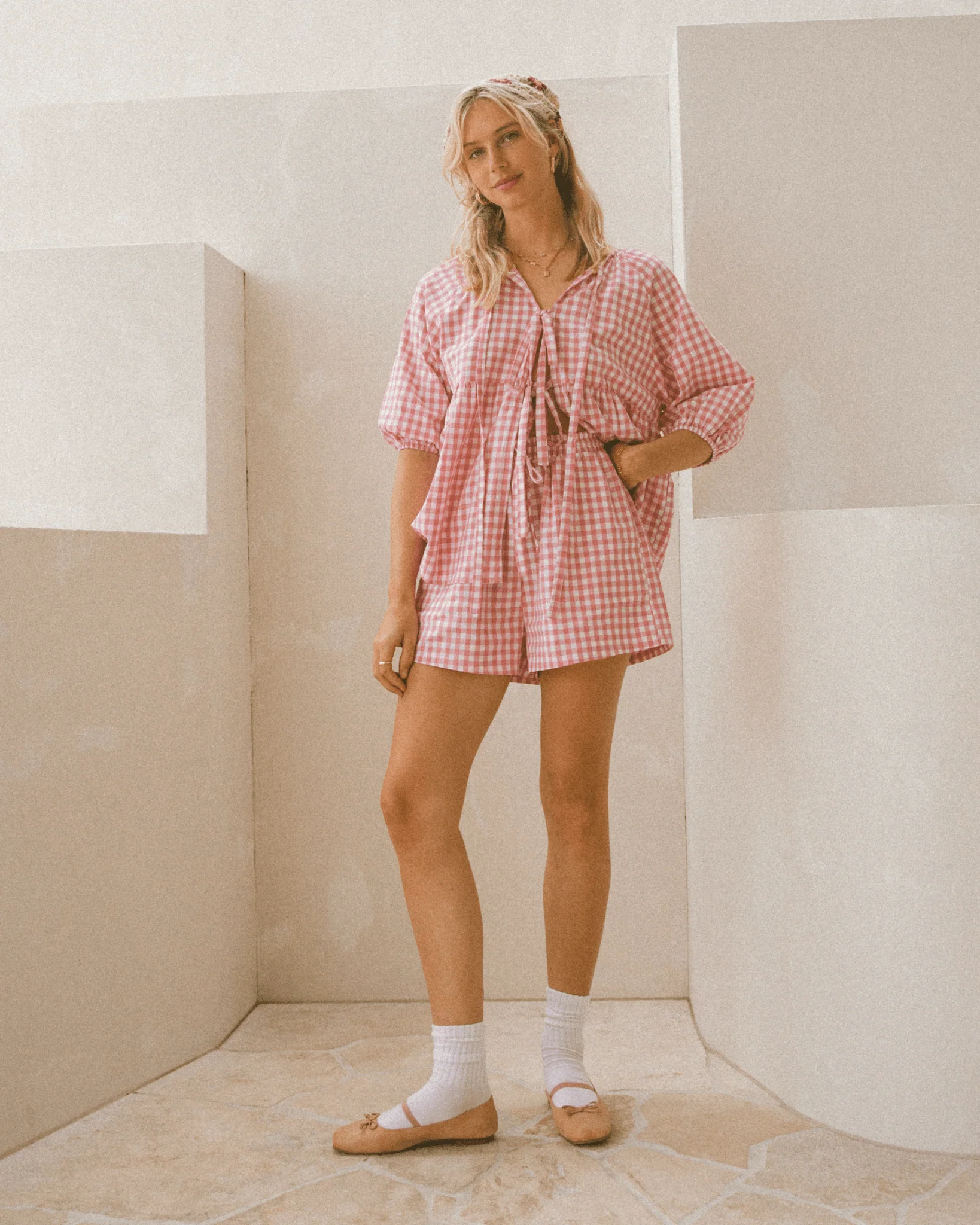 FINAL SALE | Florence Top | Pink Gingham - Image 6