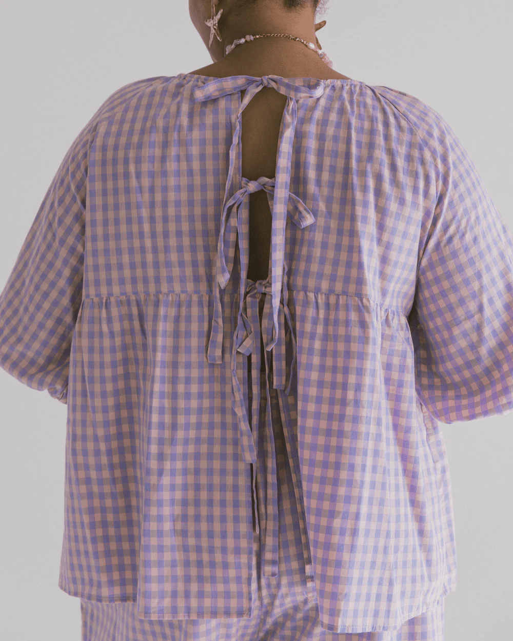 FINAL SALE | Florence top | Pink & Purple Gingham - Image 6