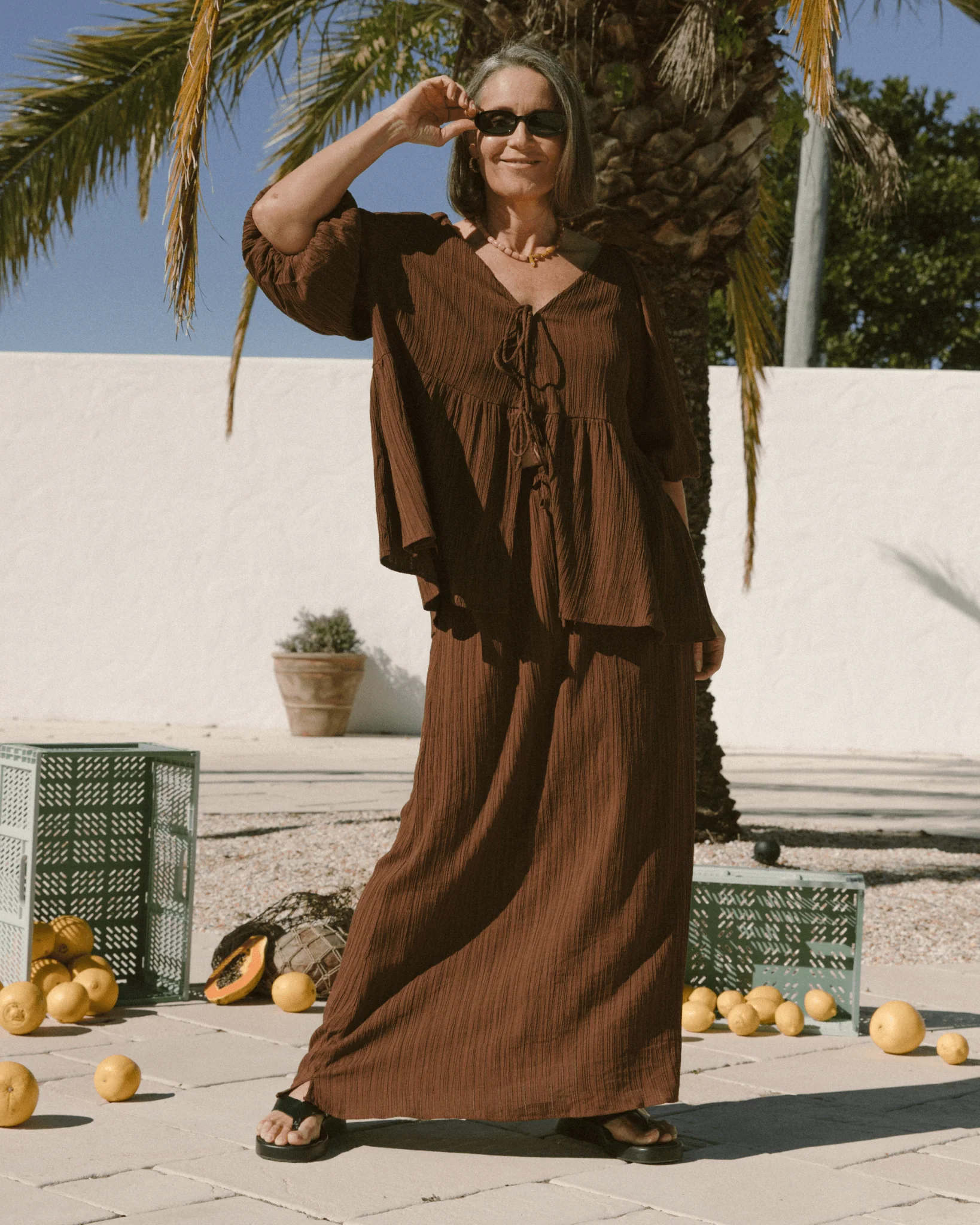 FINAL SALE | Frankie Top | Brown Crepe - Image 2