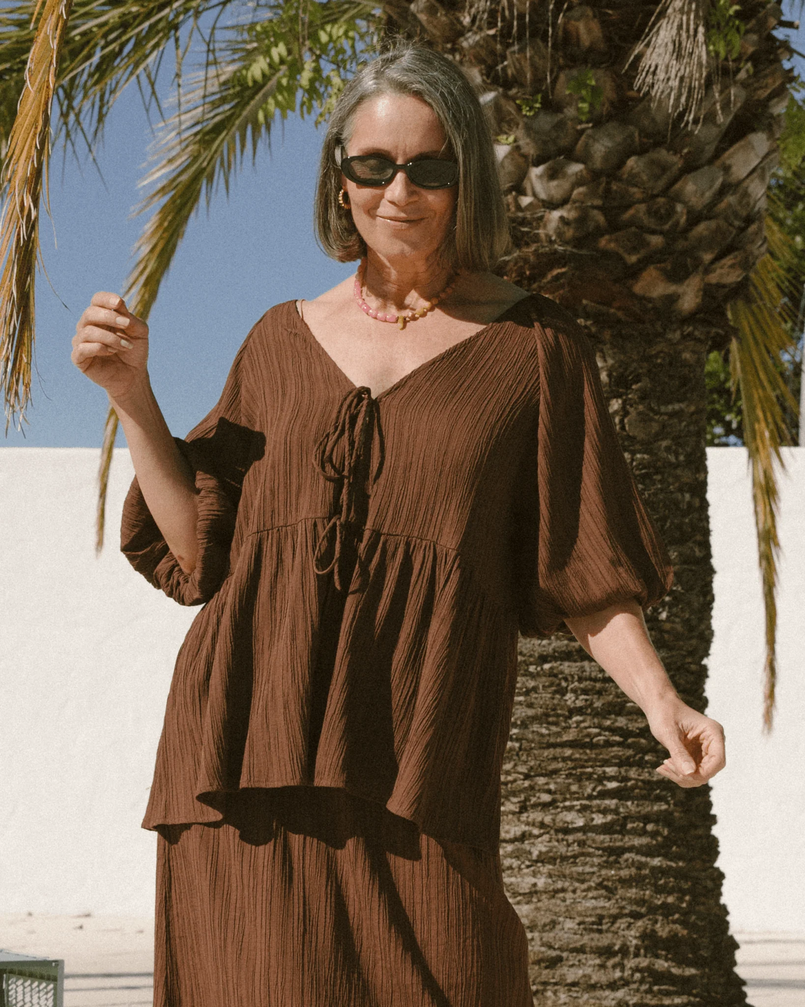 FINAL SALE | Frankie Top | Brown Crepe - Image 4
