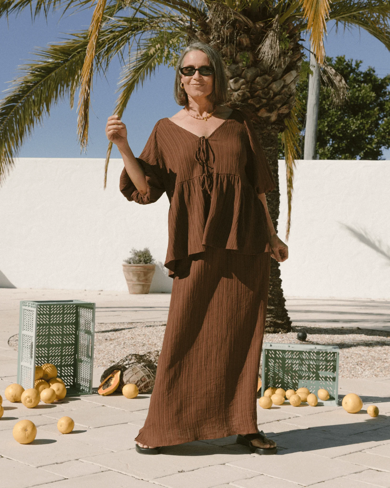 FINAL SALE | Frankie Top | Brown Crepe - Image 5