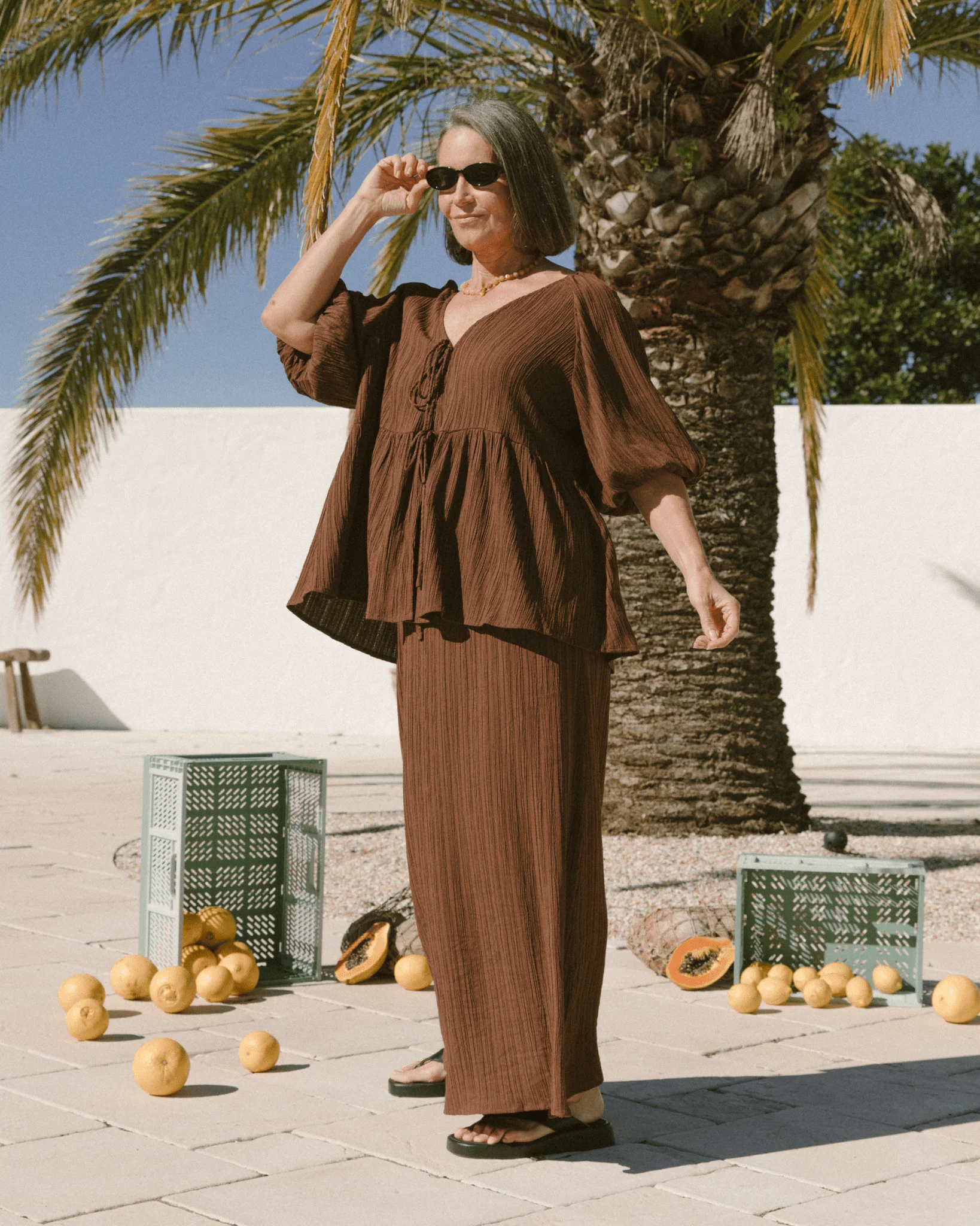 FINAL SALE | Frankie Top | Brown Crepe - Image 8