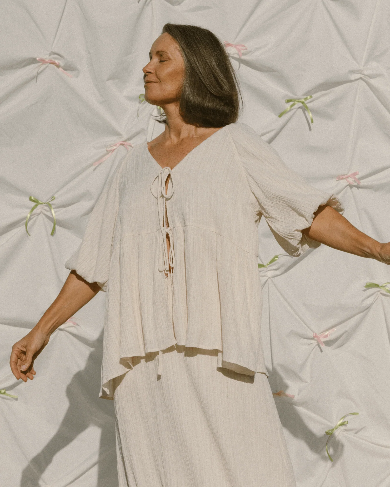 FINAL SALE | Frankie Top | Cream Crepe