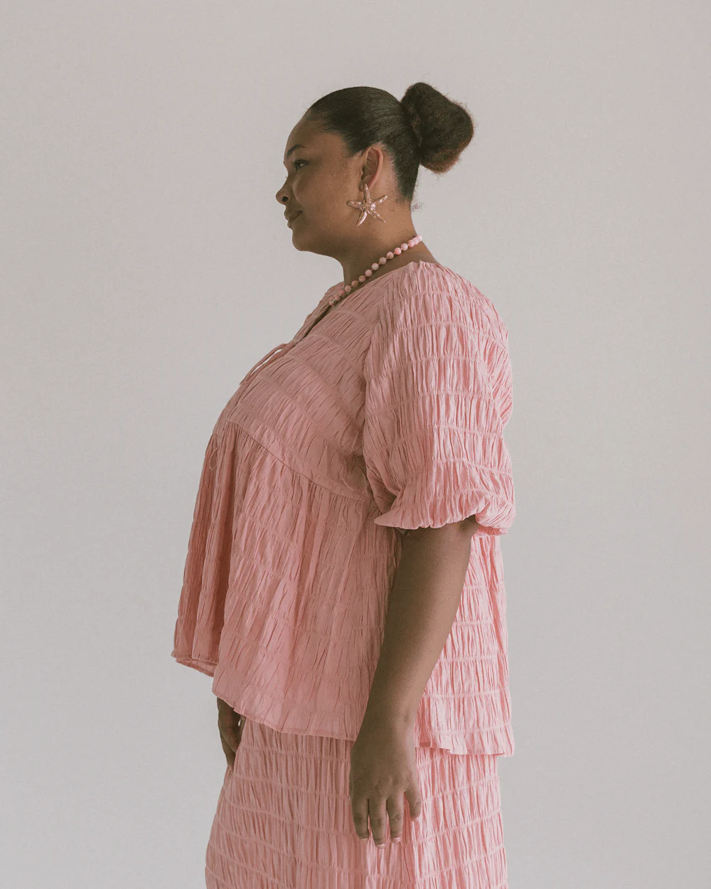 FINAL SALE | Frankie Top | Pink Seersucker - Image 5