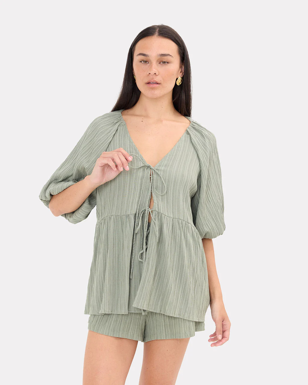 FINAL SALE | Frankie Top | Green Crepe - Image 5