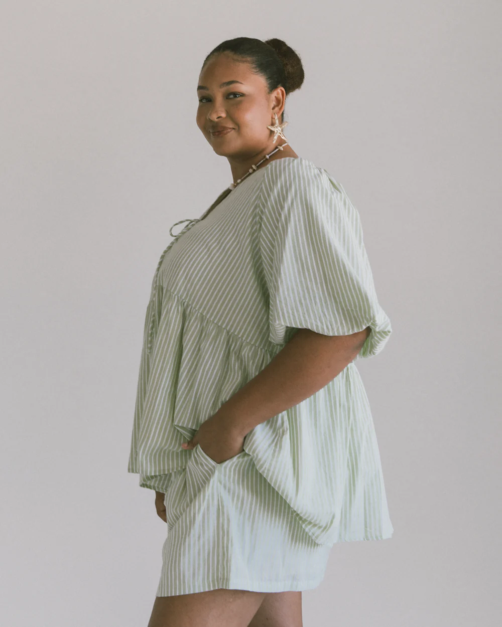 FINAL SALE | Frankie Top | Green Stripe - Image 5