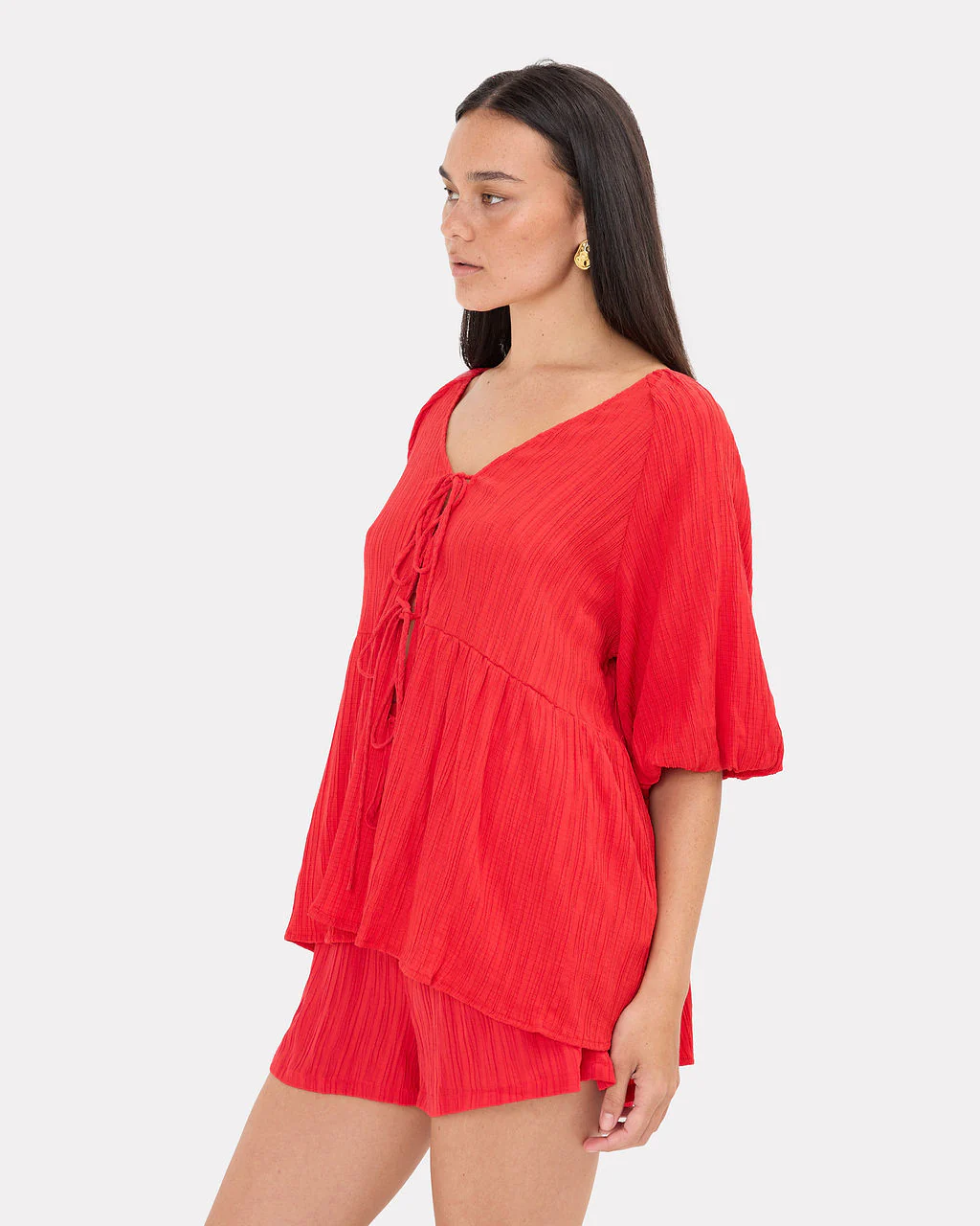 FINAL SALE | Frankie Top | Red Crepe