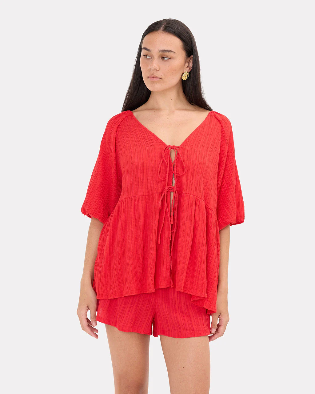 FINAL SALE | Frankie Top | Red Crepe - Image 2