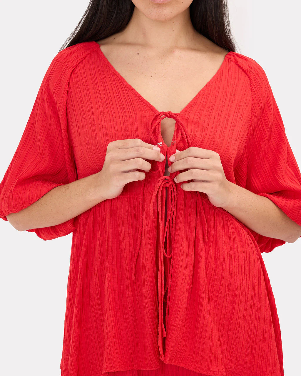 FINAL SALE | Frankie Top | Red Crepe - Image 3