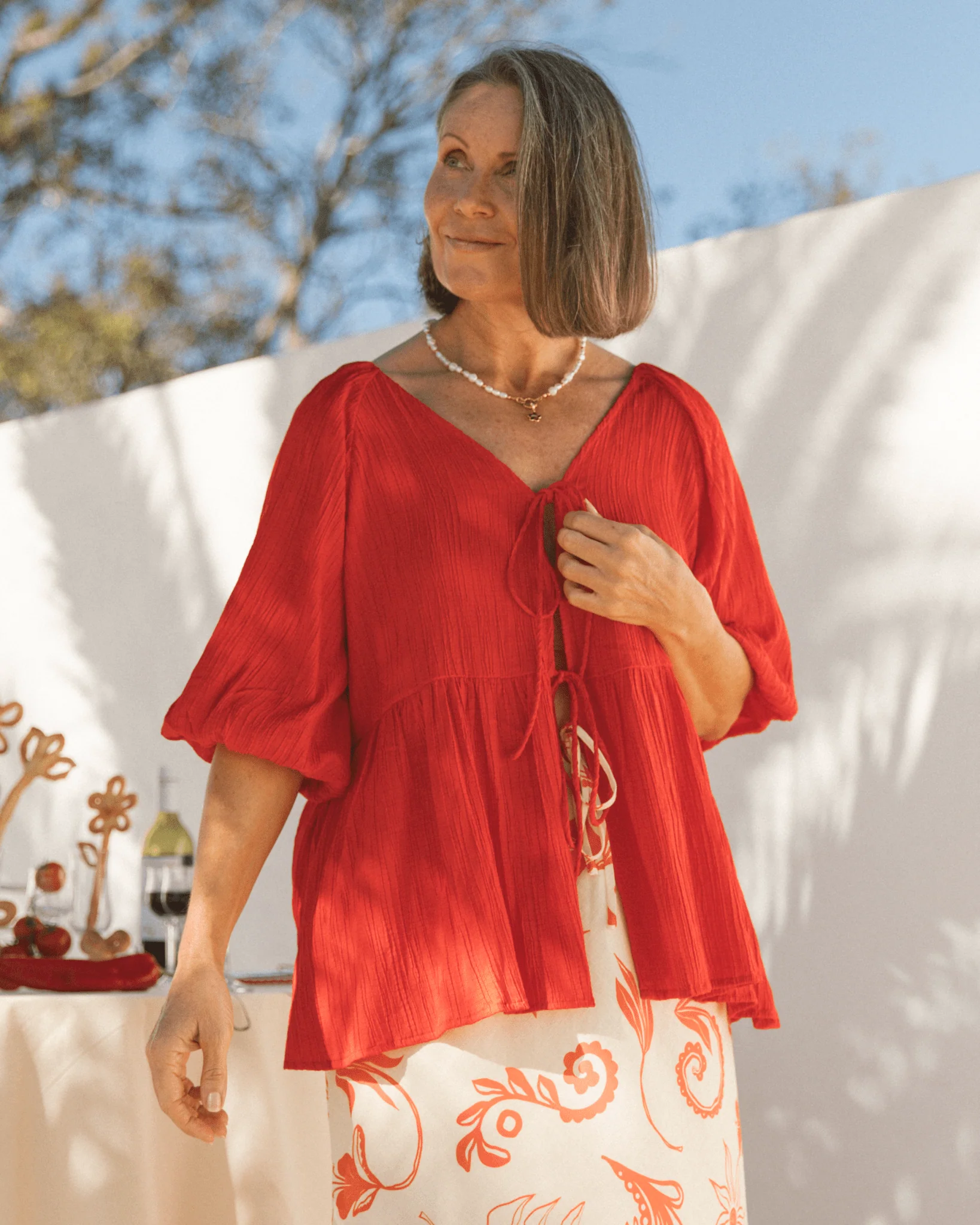 FINAL SALE | Frankie Top | Red Crepe - Image 5