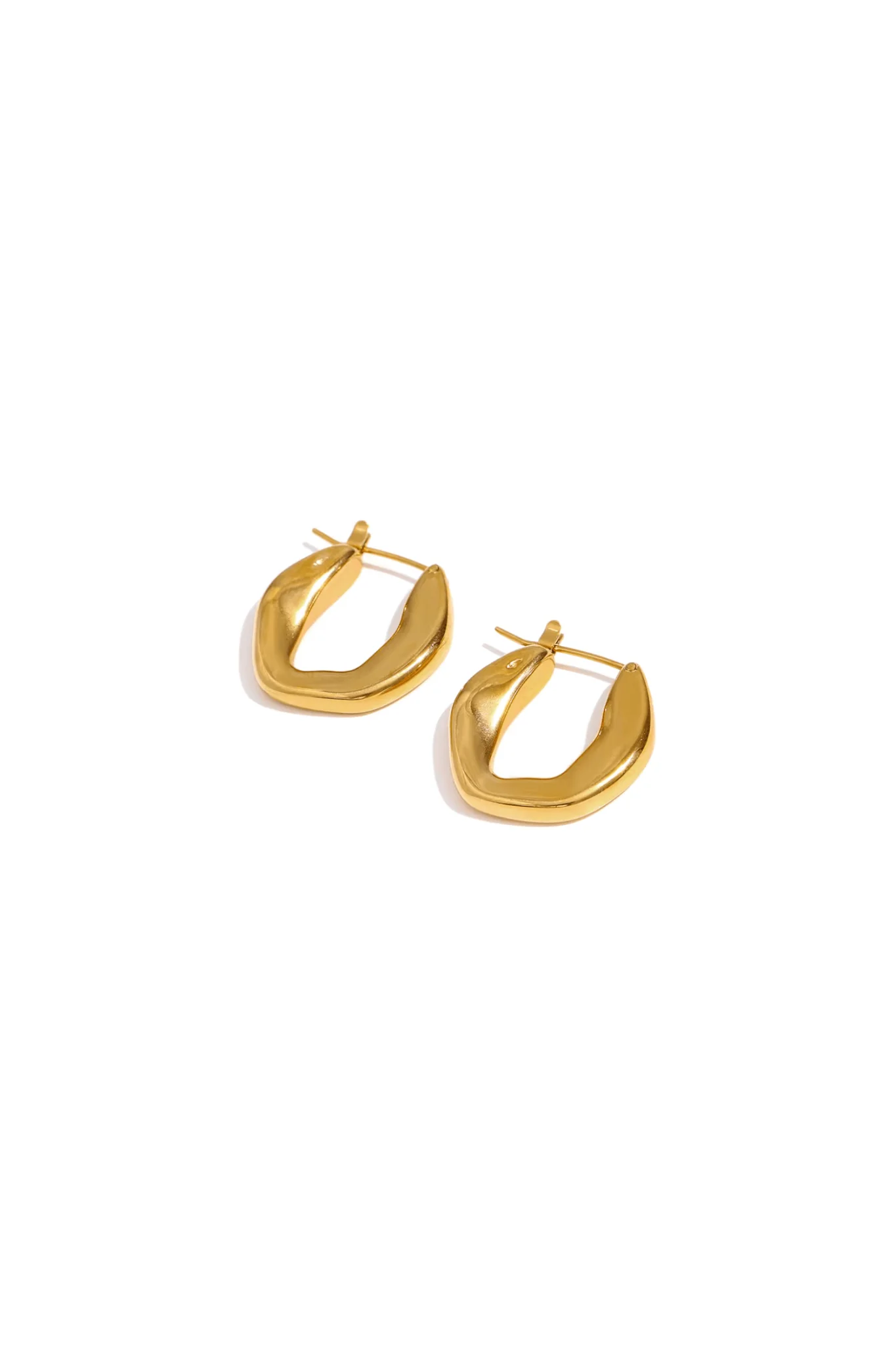 Geo Hoop Earrings | Gold - Image 4