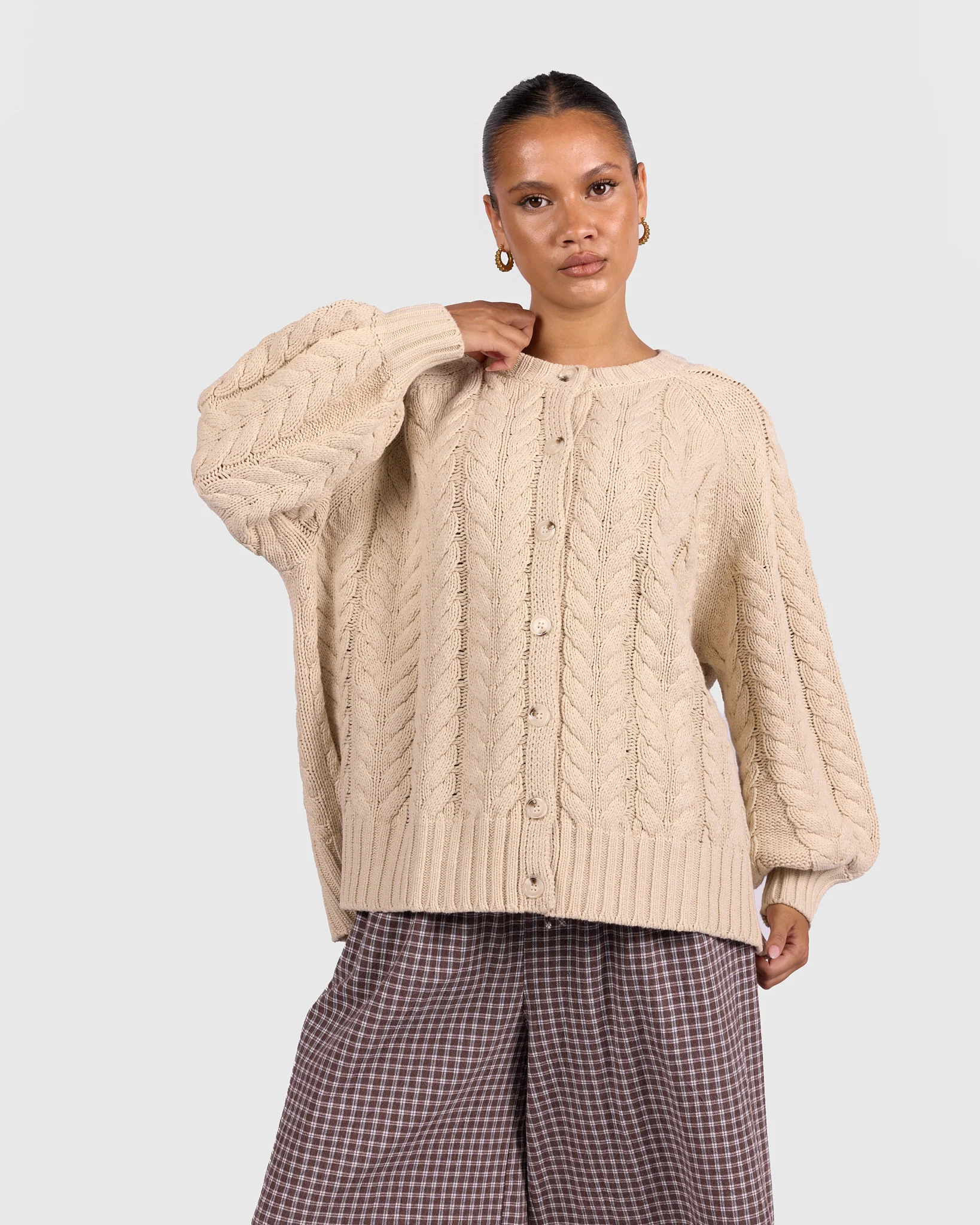 Georgia Knit Cardi | Beige - Image 2
