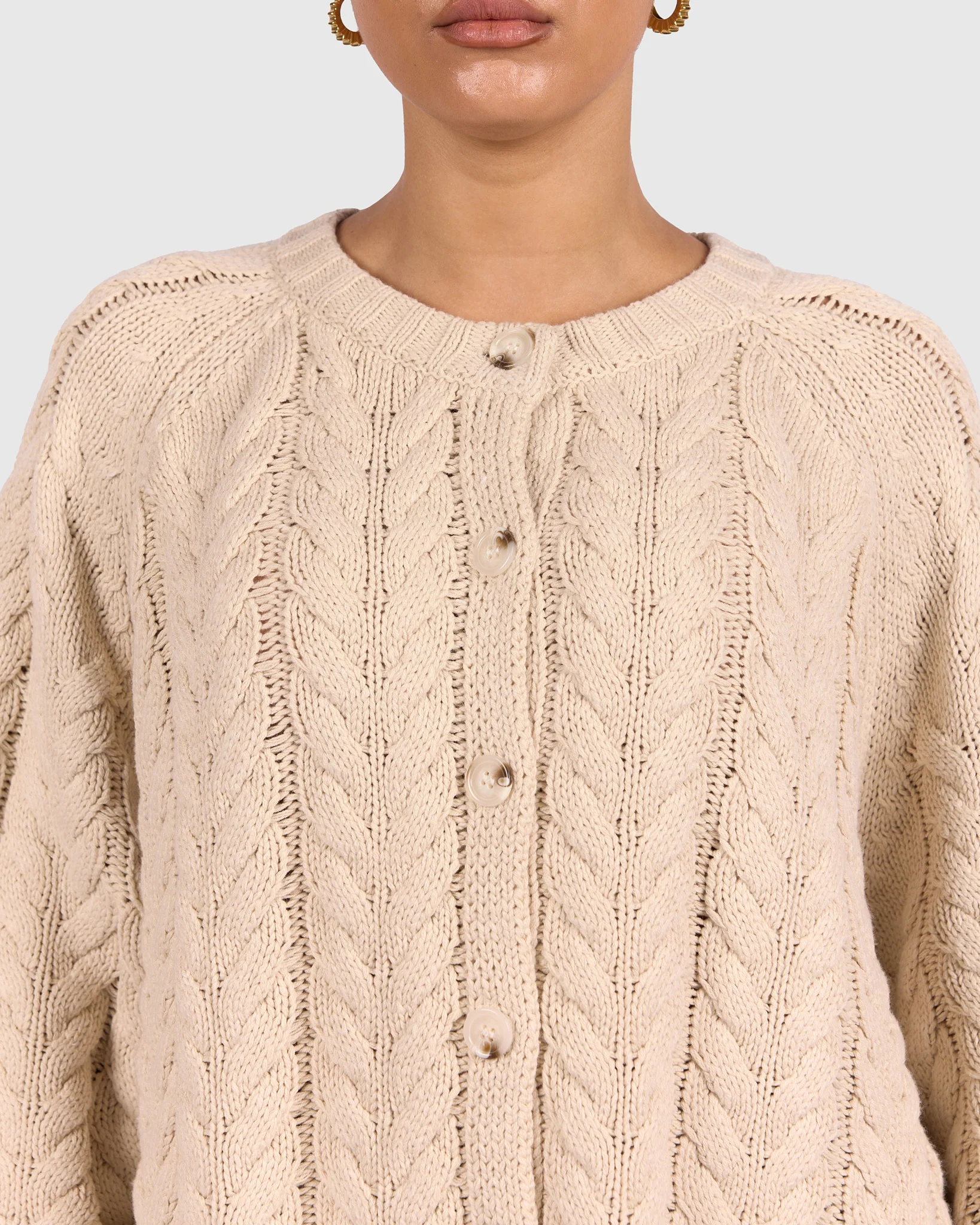 Georgia Knit Cardi | Beige - Image 3