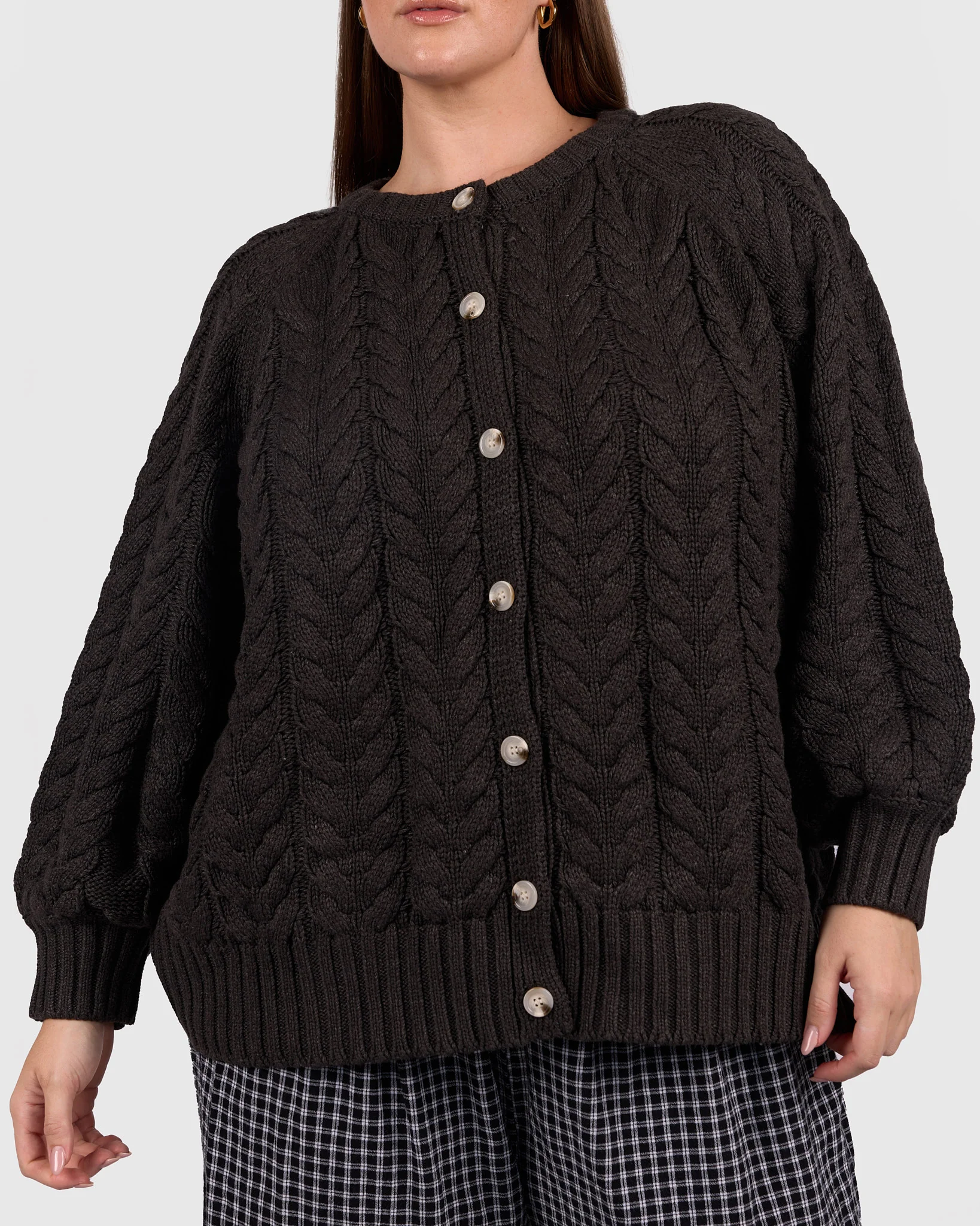 Georgia Knit Cardi | Charcoal - Image 2