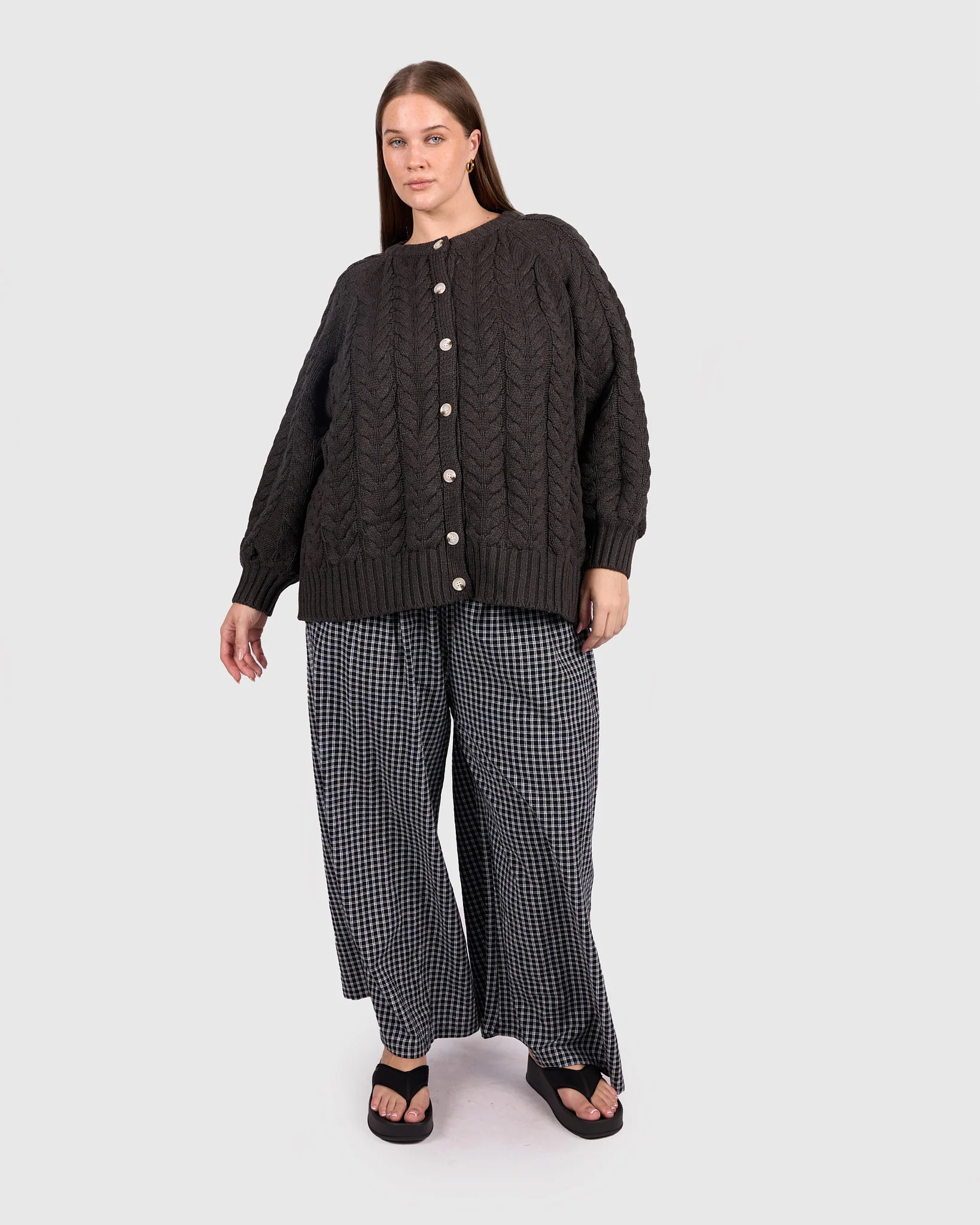 Georgia Knit Cardi | Charcoal - Image 6