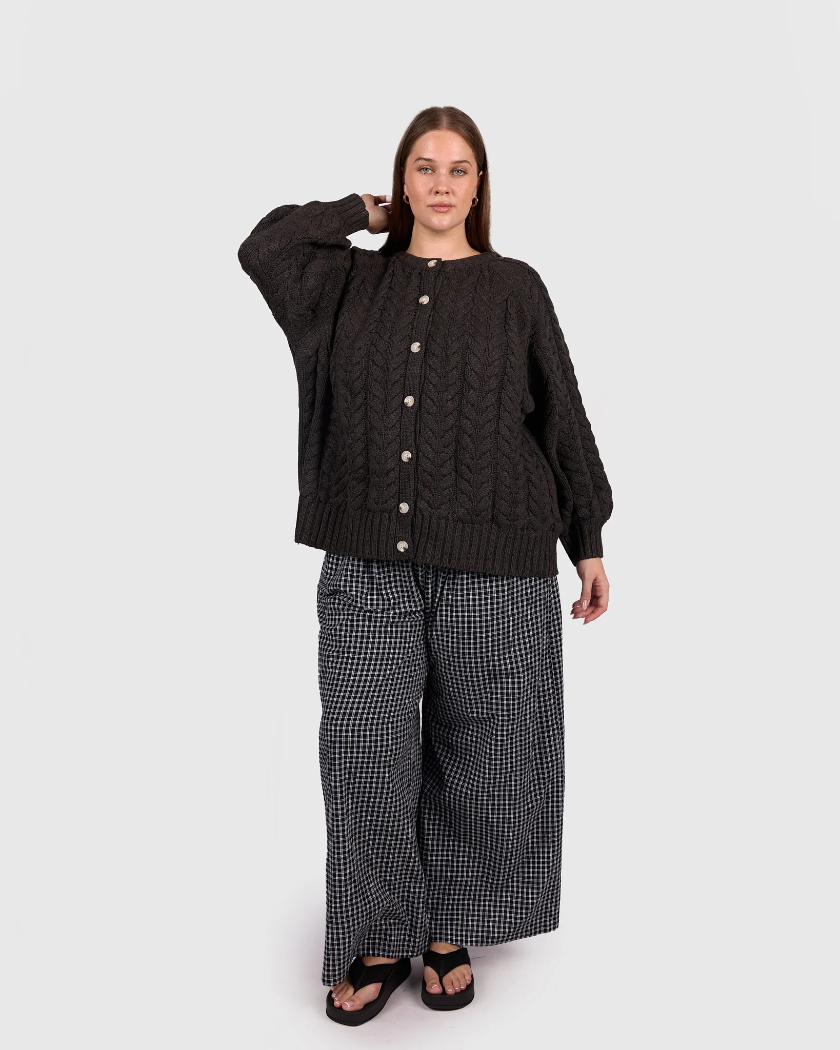 Georgia Knit Cardi | Charcoal - Image 7