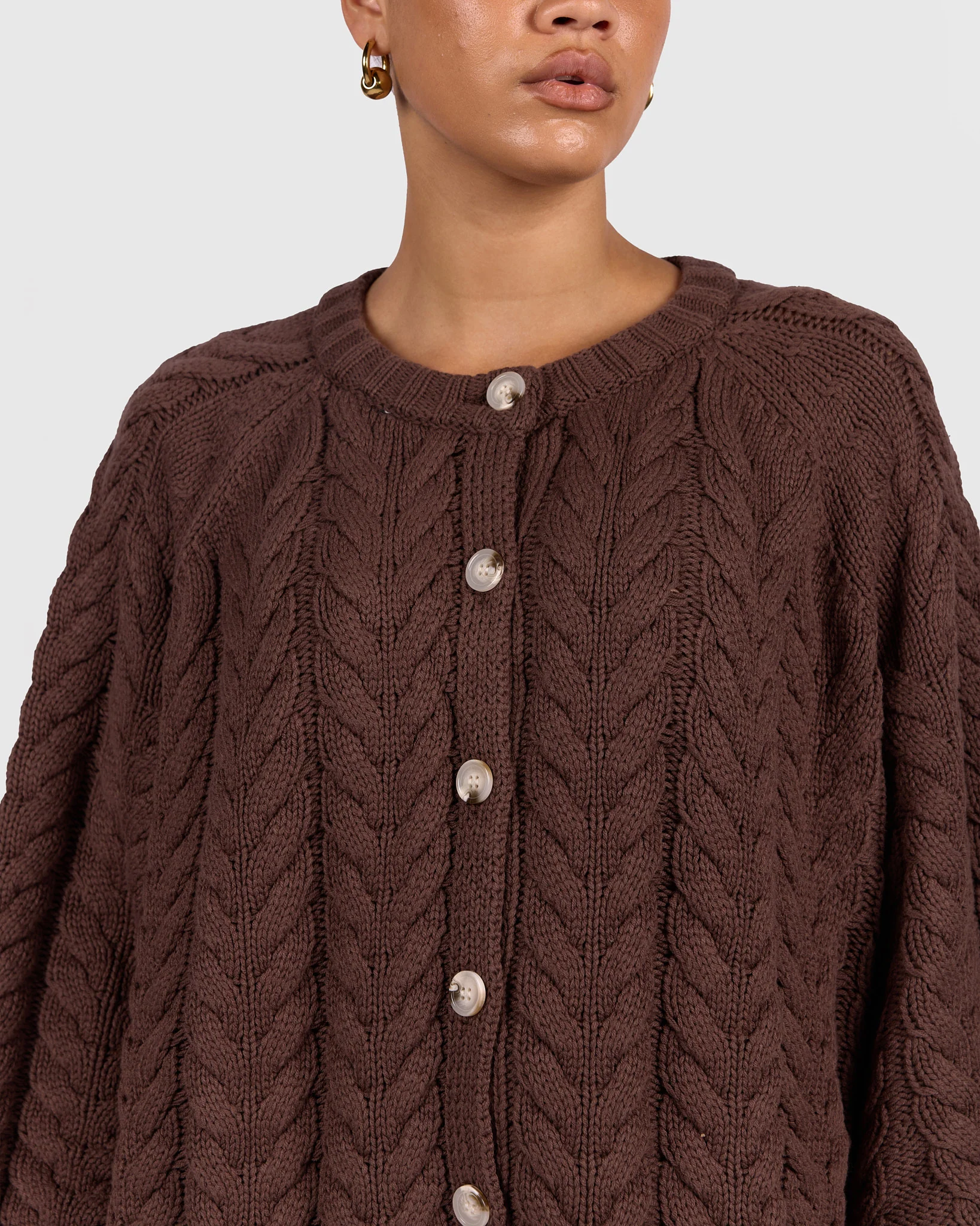 Georgia Knit Cardi | Chocolate - Image 5