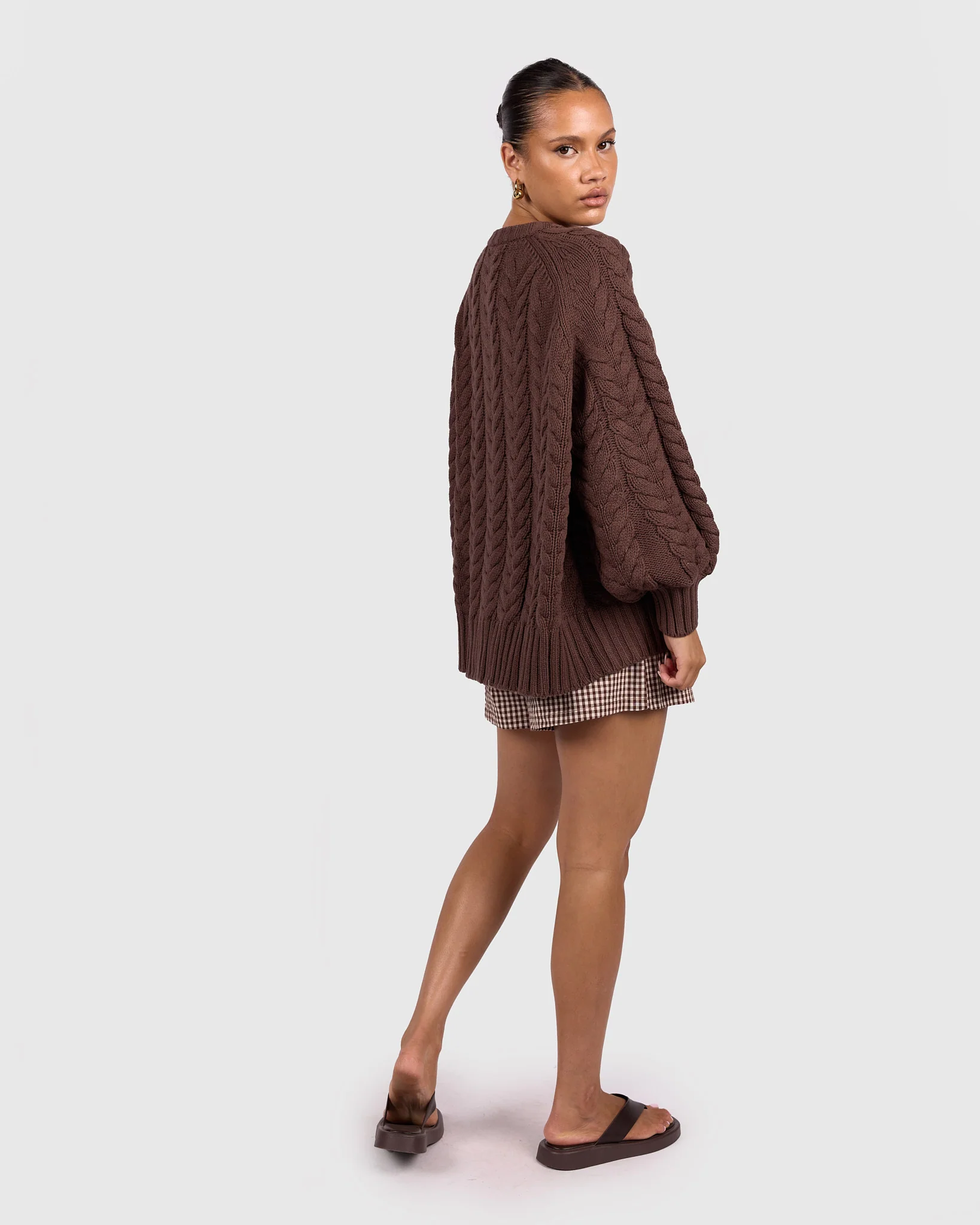 Georgia Knit Cardi | Chocolate - Image 7