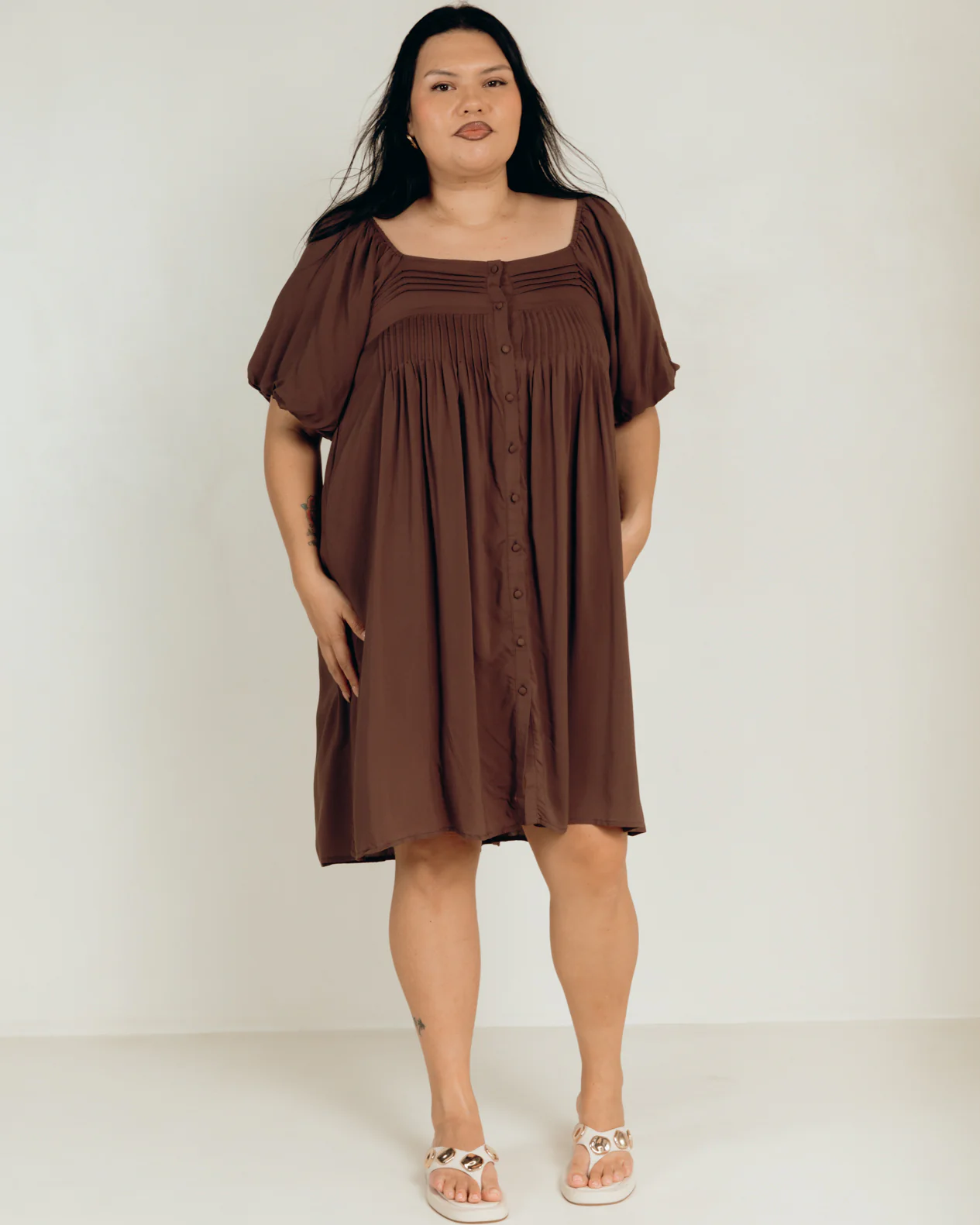Harper Mini Dress | Chocolate - Image 3